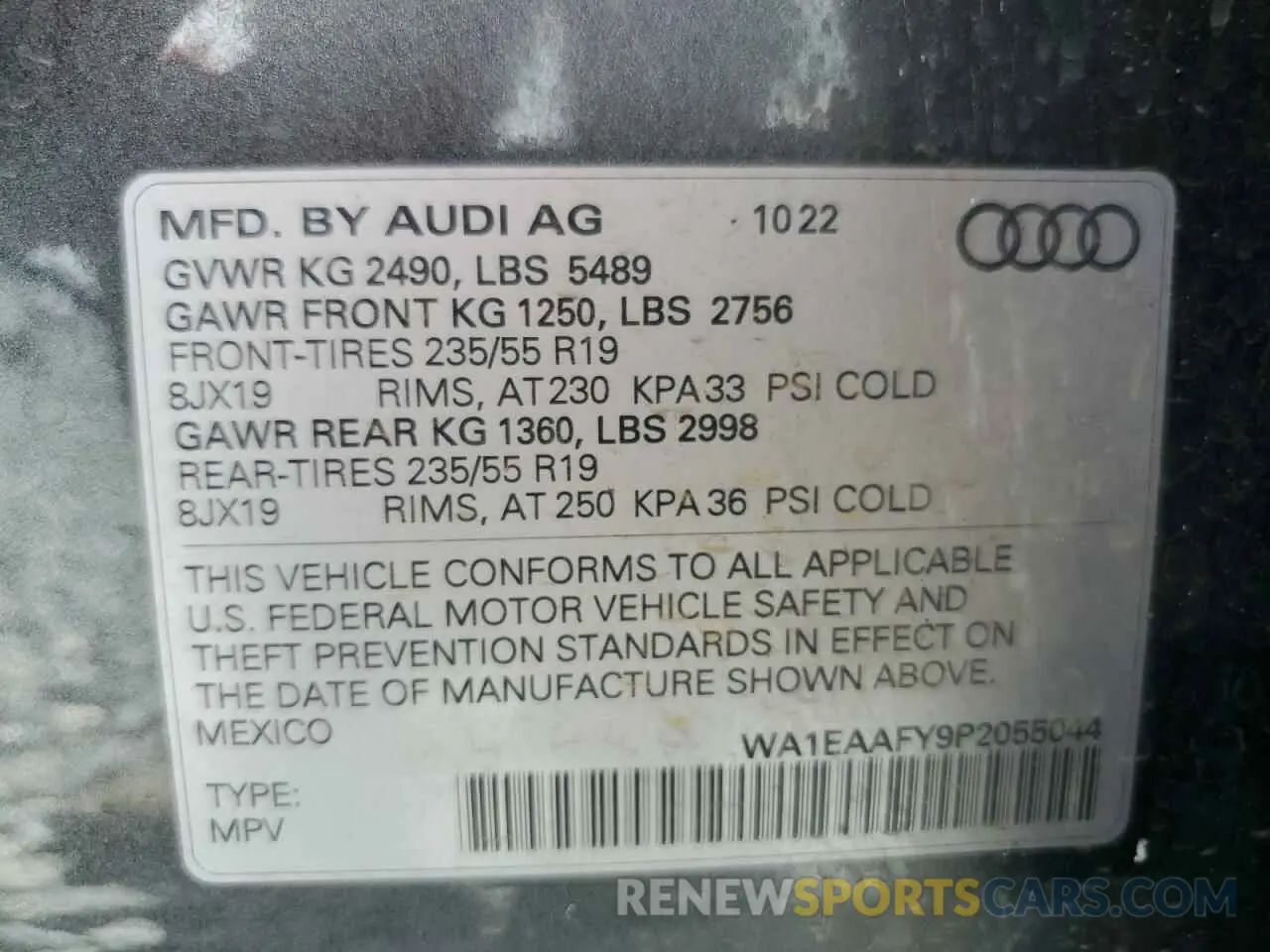 13 Photograph of a damaged car WA1EAAFY9P2055044 AUDI Q5 2023