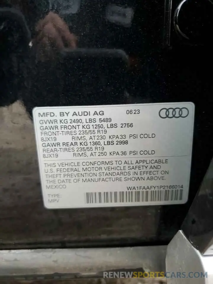 13 Photograph of a damaged car WA1FAAFY1P2166014 AUDI Q5 2023