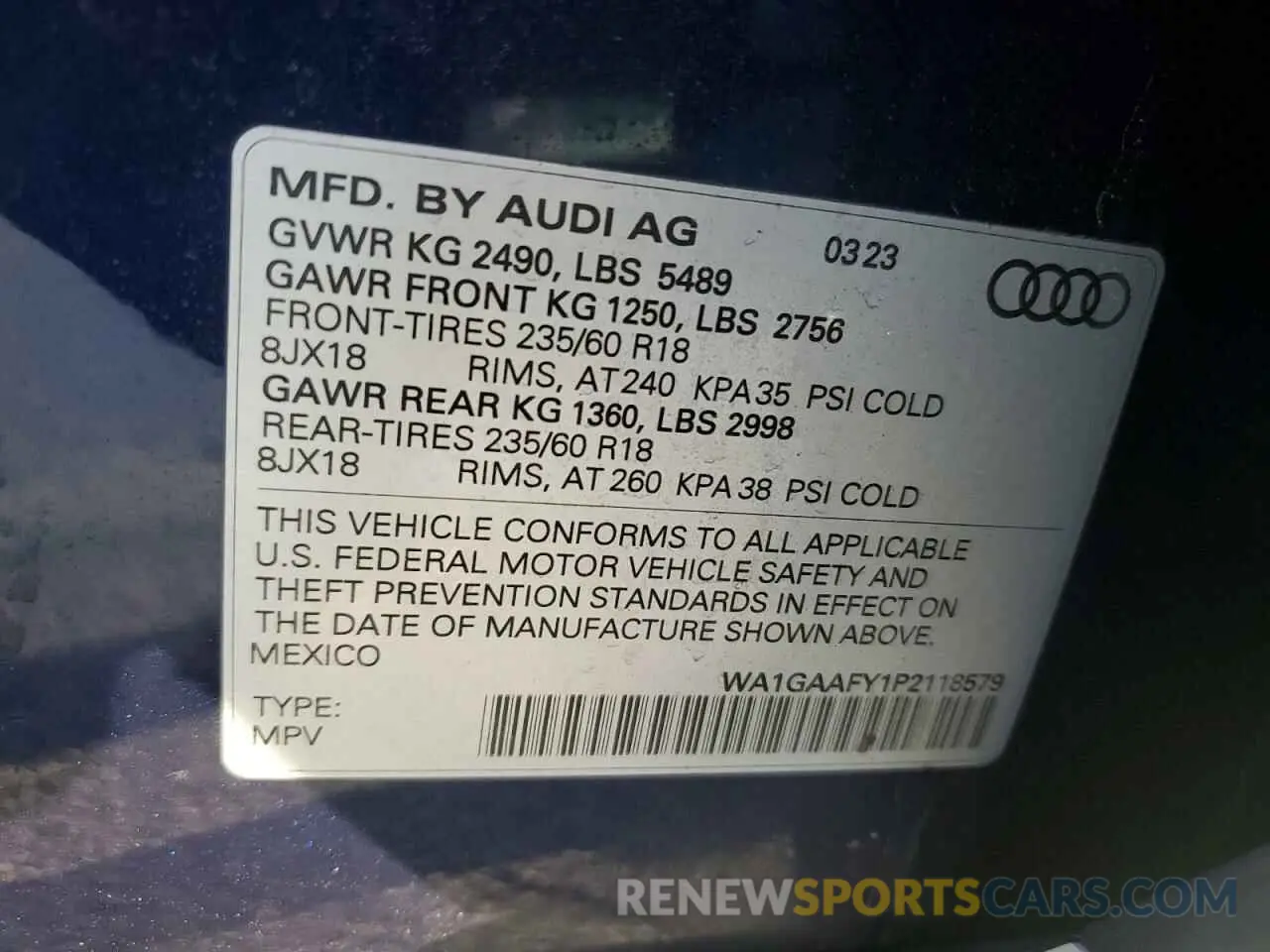 13 Photograph of a damaged car WA1GAAFY1P2118579 AUDI Q5 2023