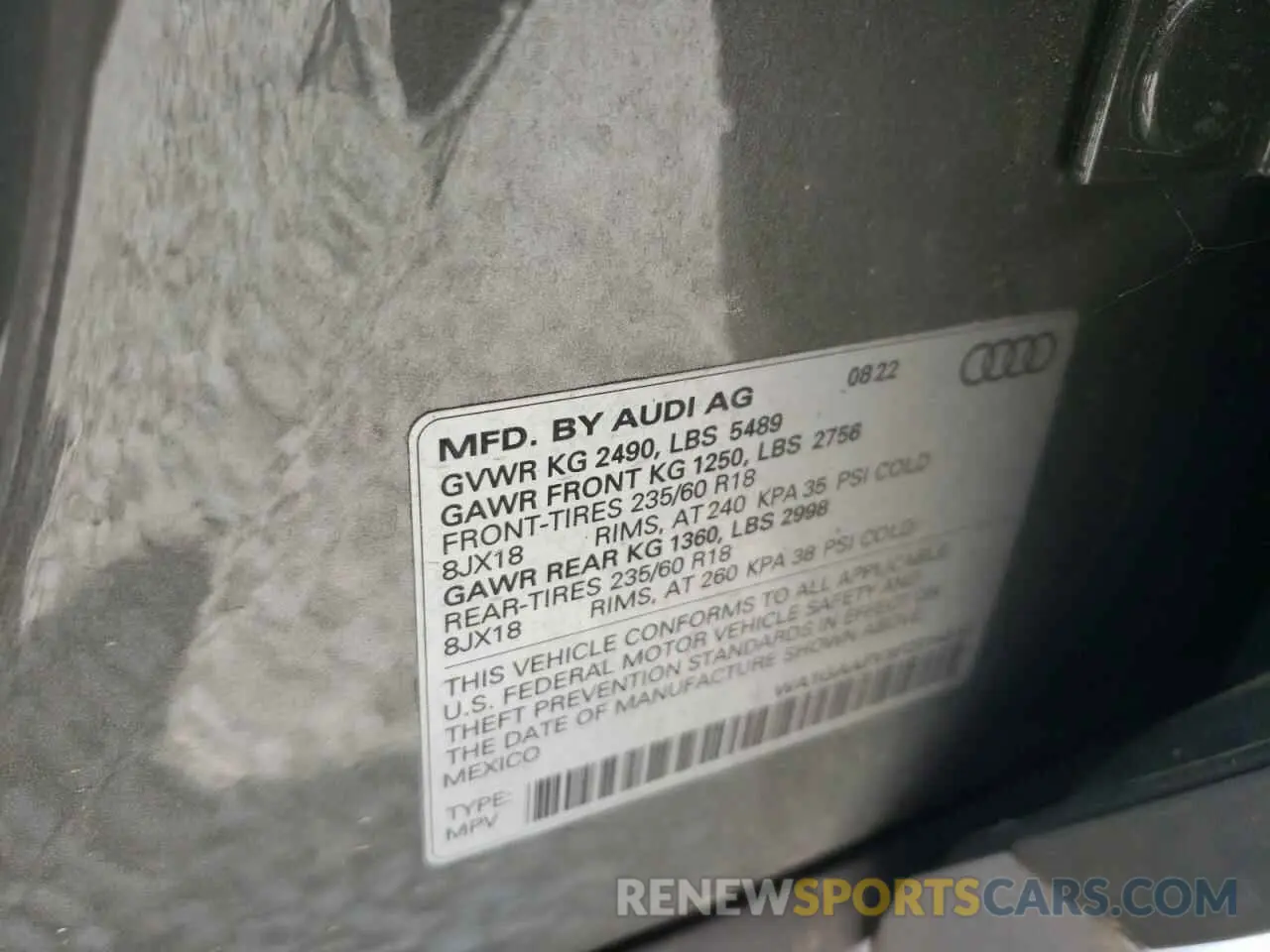14 Photograph of a damaged car WA1GAAFY3P2014532 AUDI Q5 2023