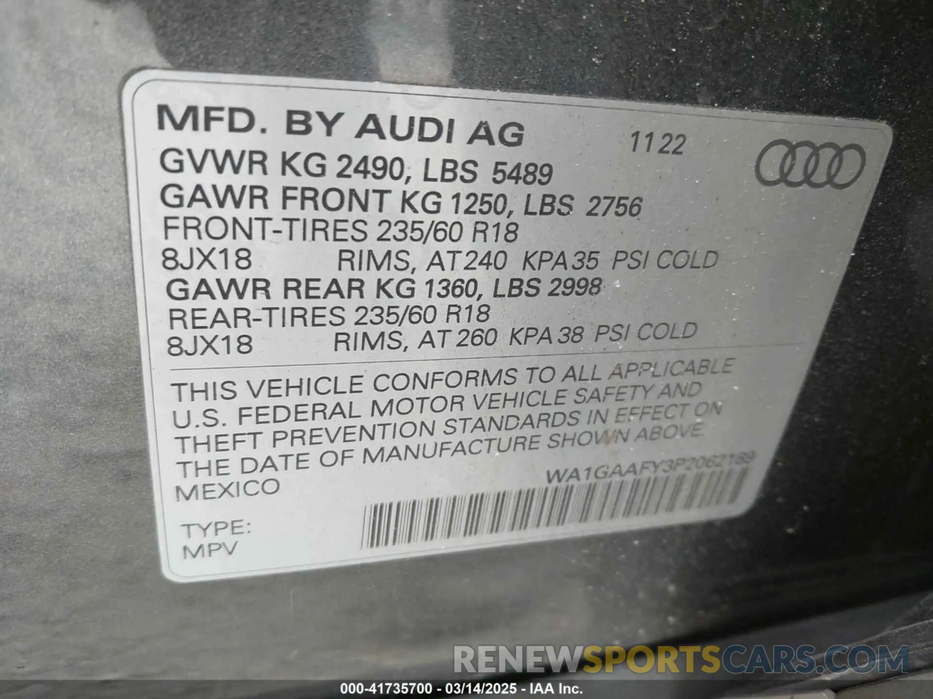 9 Photograph of a damaged car WA1GAAFY3P2062189 AUDI Q5 2023