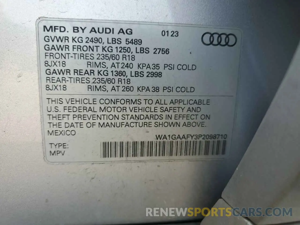 13 Photograph of a damaged car WA1GAAFY3P2098710 AUDI Q5 2023