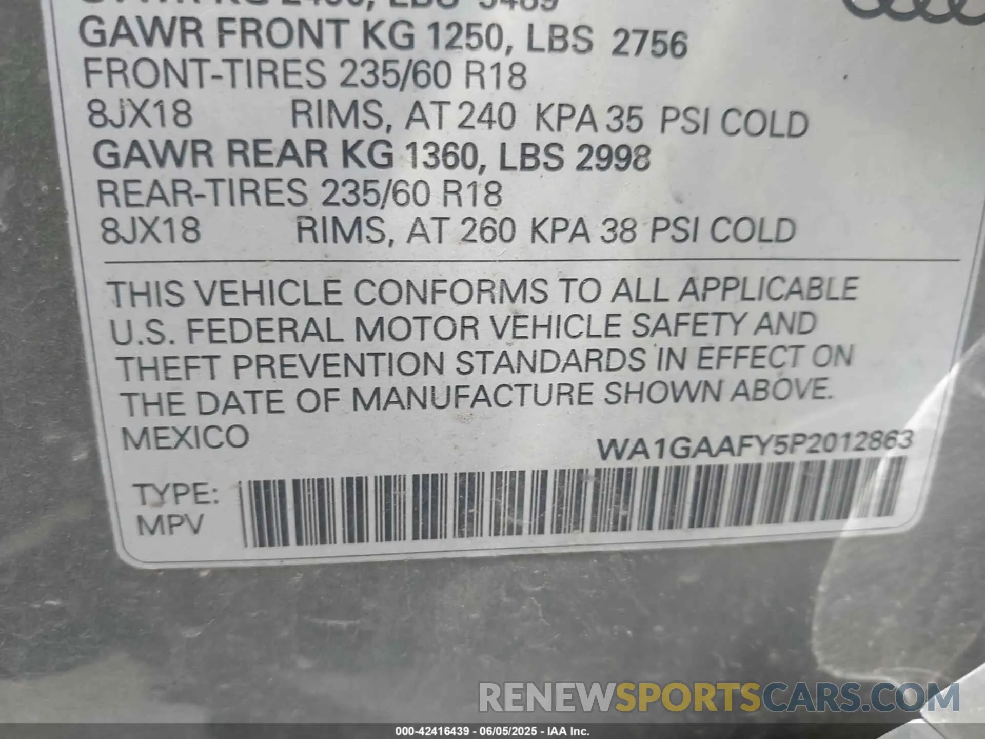 9 Photograph of a damaged car WA1GAAFY5P2012863 AUDI Q5 2023