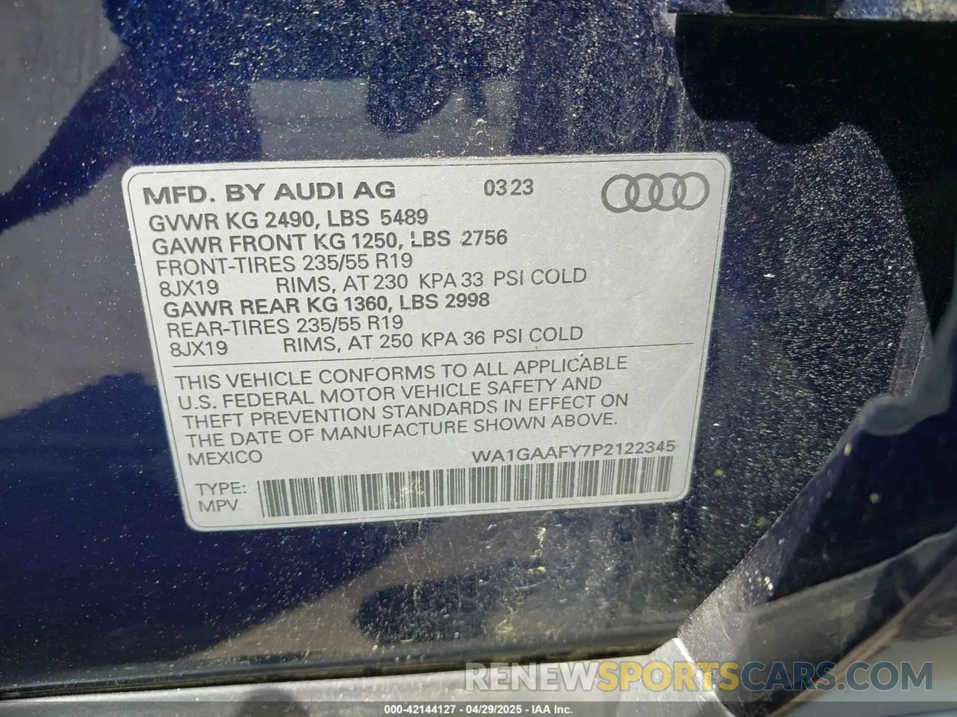 9 Photograph of a damaged car WA1GAAFY7P2122345 AUDI Q5 2023