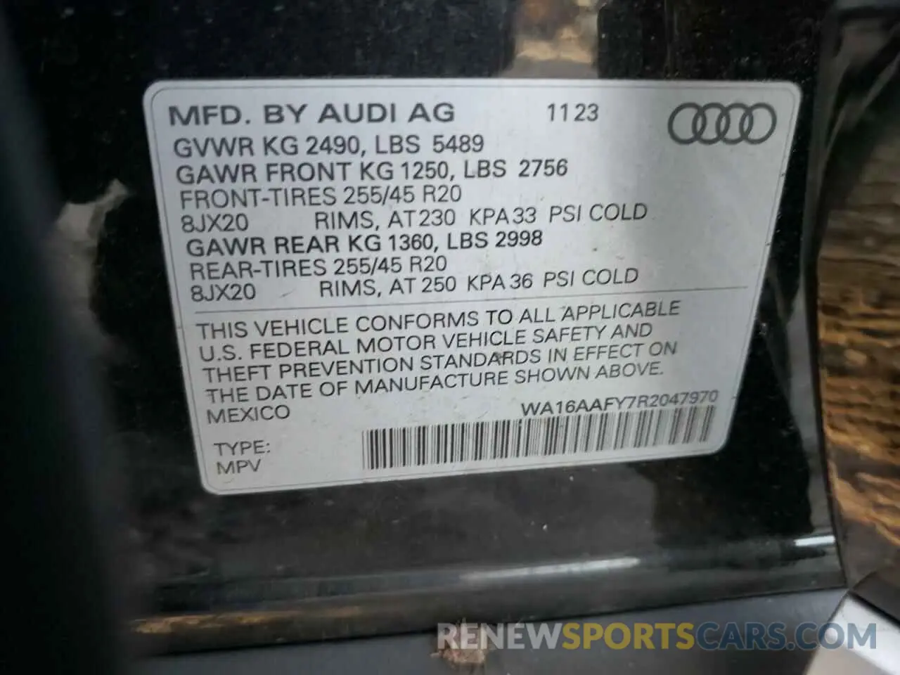 13 Photograph of a damaged car WA16AAFY7R2047970 AUDI Q5 2024