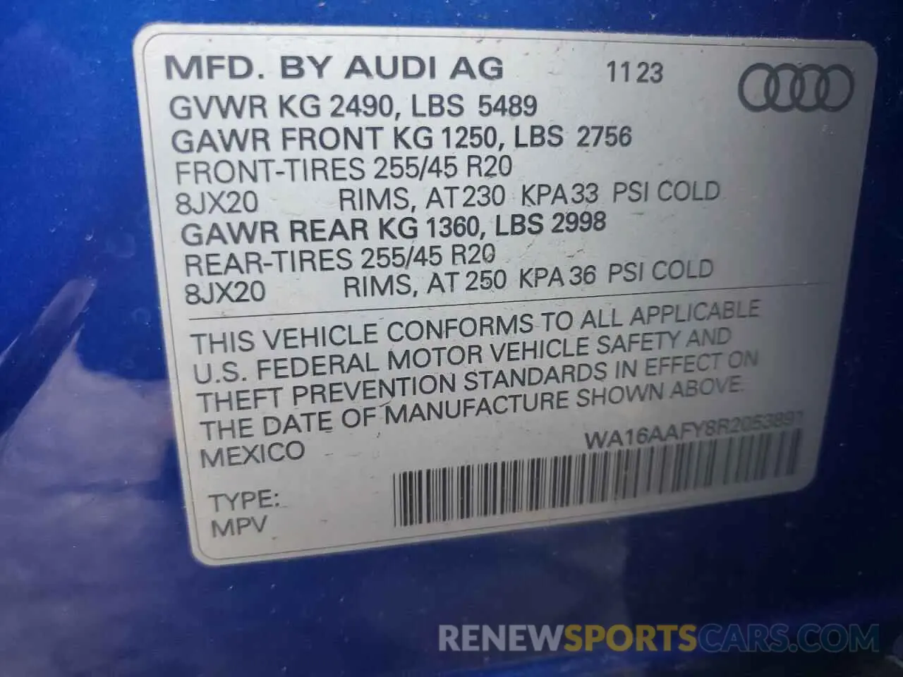 12 Photograph of a damaged car WA16AAFY8R2053891 AUDI Q5 2024