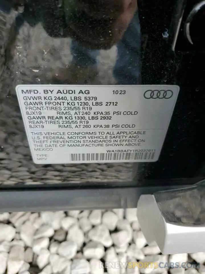 15 Photograph of a damaged car WA1BBAFY1R2037611 AUDI Q5 2024