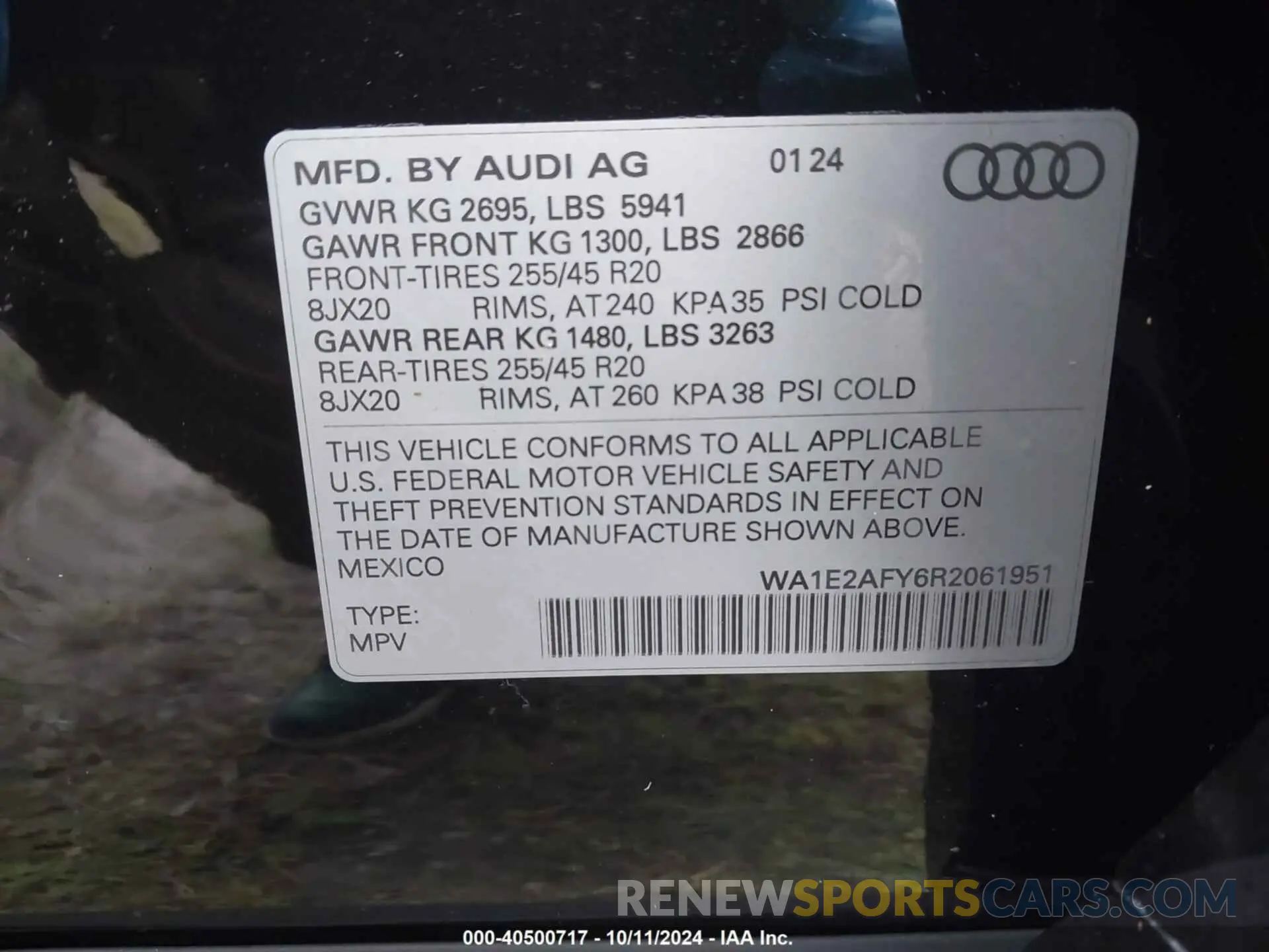 9 Photograph of a damaged car WA1E2AFY6R2061951 AUDI Q5 2024
