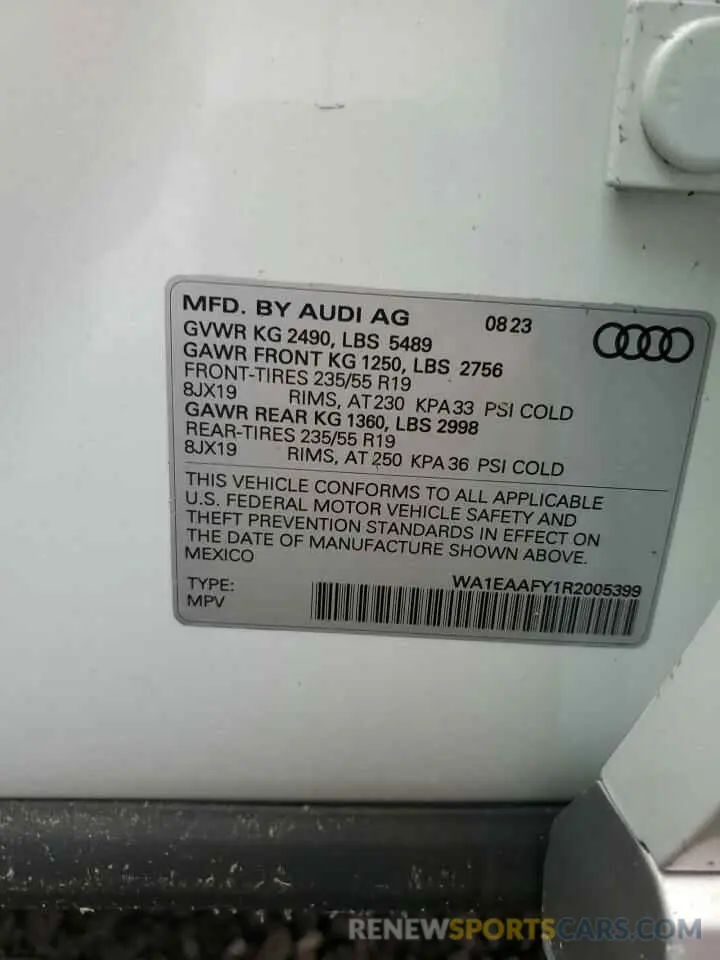 13 Photograph of a damaged car WA1EAAFY1R2005399 AUDI Q5 2024