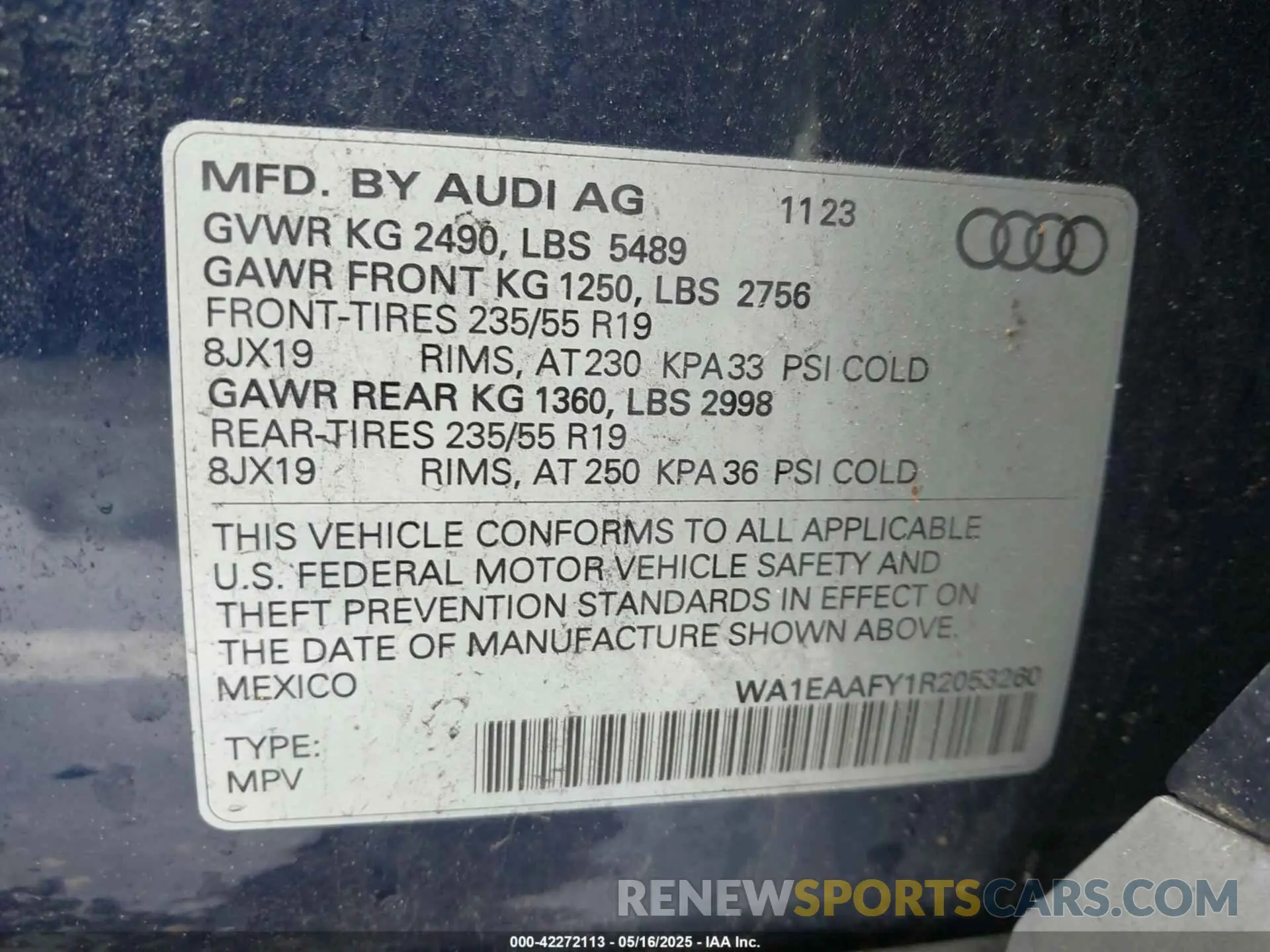9 Photograph of a damaged car WA1EAAFY1R2053260 AUDI Q5 2024
