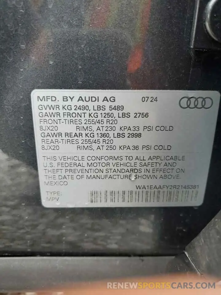 13 Photograph of a damaged car WA1EAAFY2R2145381 AUDI Q5 2024