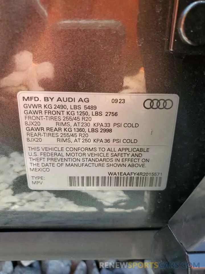 15 Photograph of a damaged car WA1EAAFY4R2015571 AUDI Q5 2024