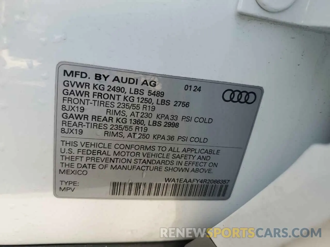 13 Photograph of a damaged car WA1EAAFY4R2066357 AUDI Q5 2024