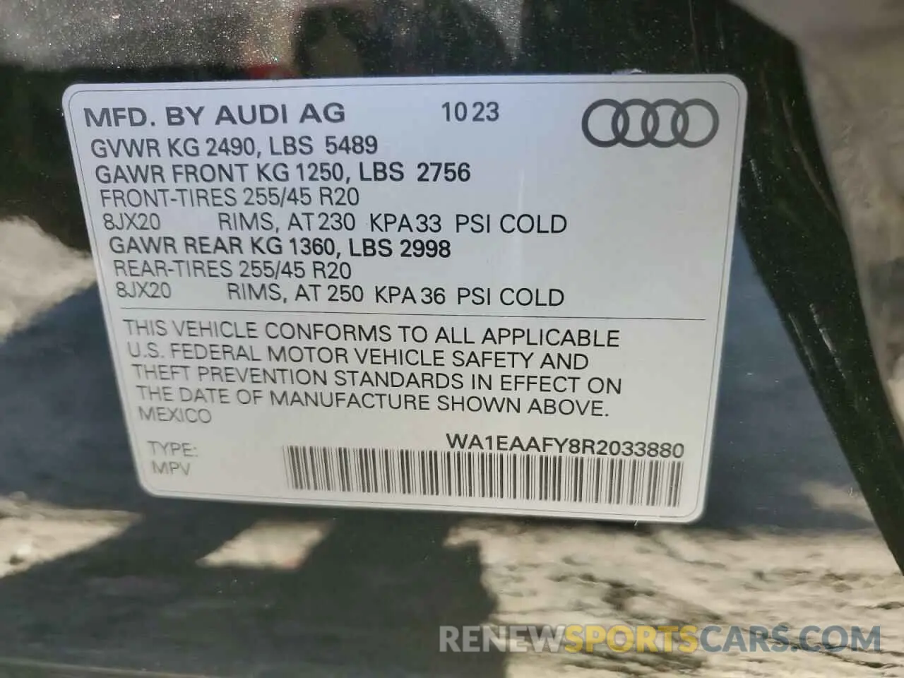 13 Photograph of a damaged car WA1EAAFY8R2033880 AUDI Q5 2024