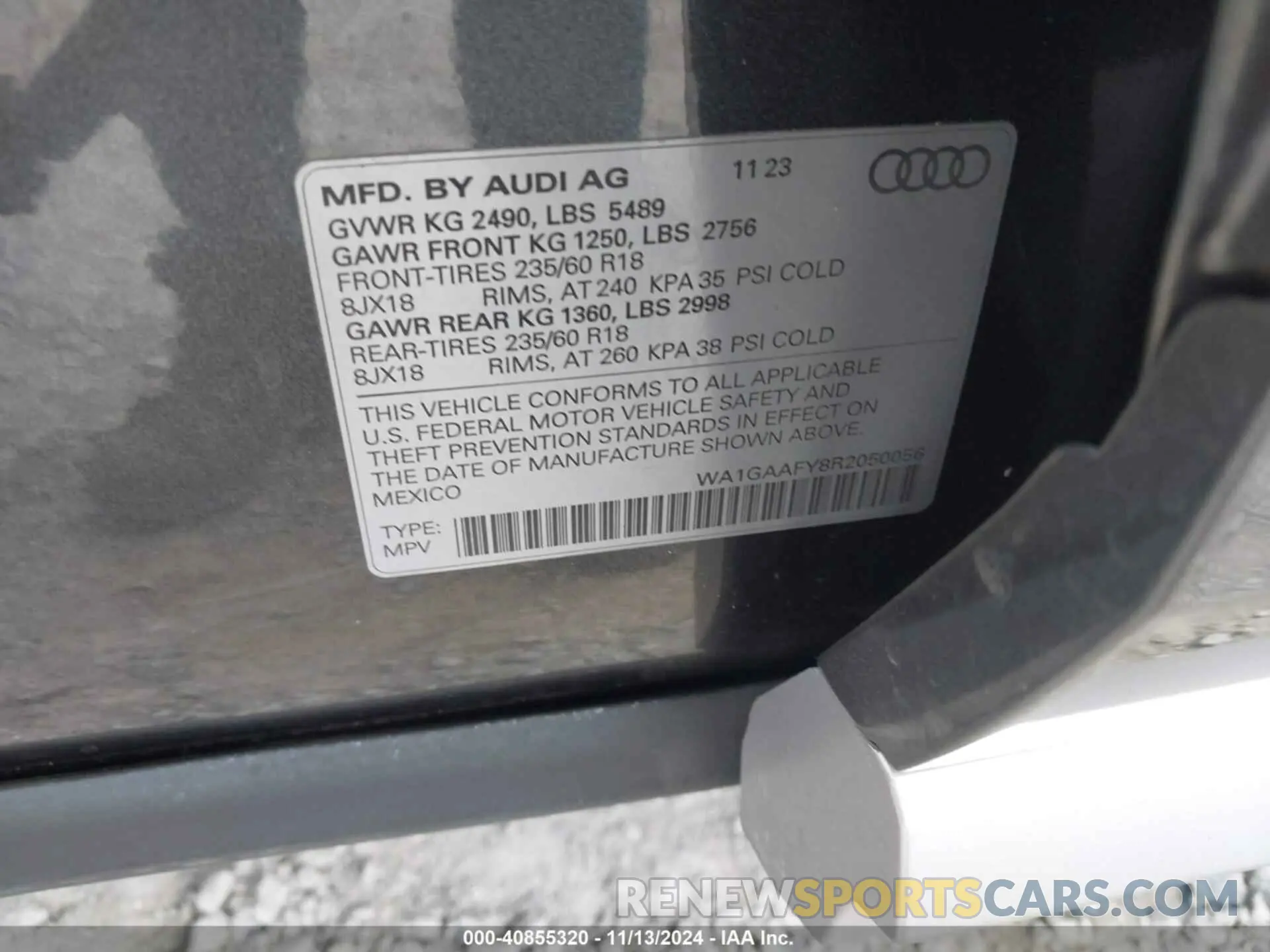 9 Photograph of a damaged car WA1GAAFY8R2050056 AUDI Q5 2024