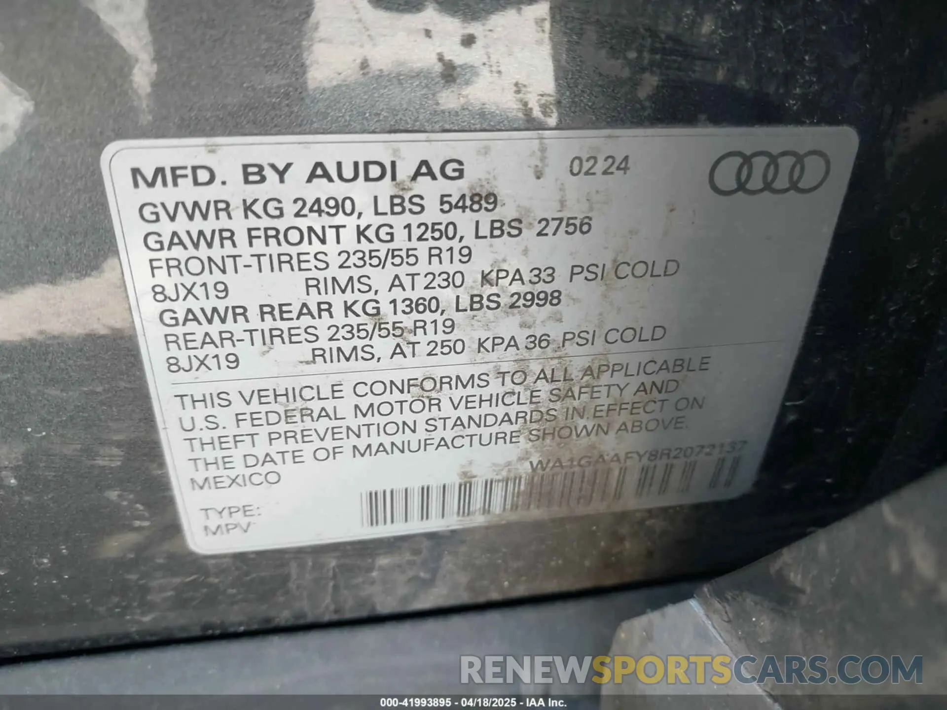 9 Photograph of a damaged car WA1GAAFY8R2072137 AUDI Q5 2024