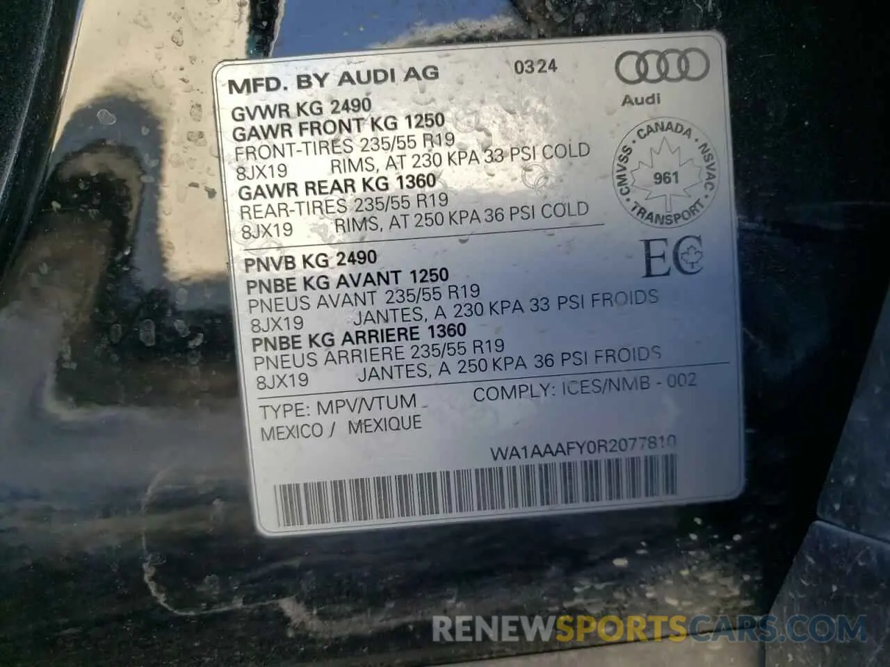 14 Photograph of a damaged car WA1AAAFY0R2077810 AUDI Q5 KOMFORT 2024
