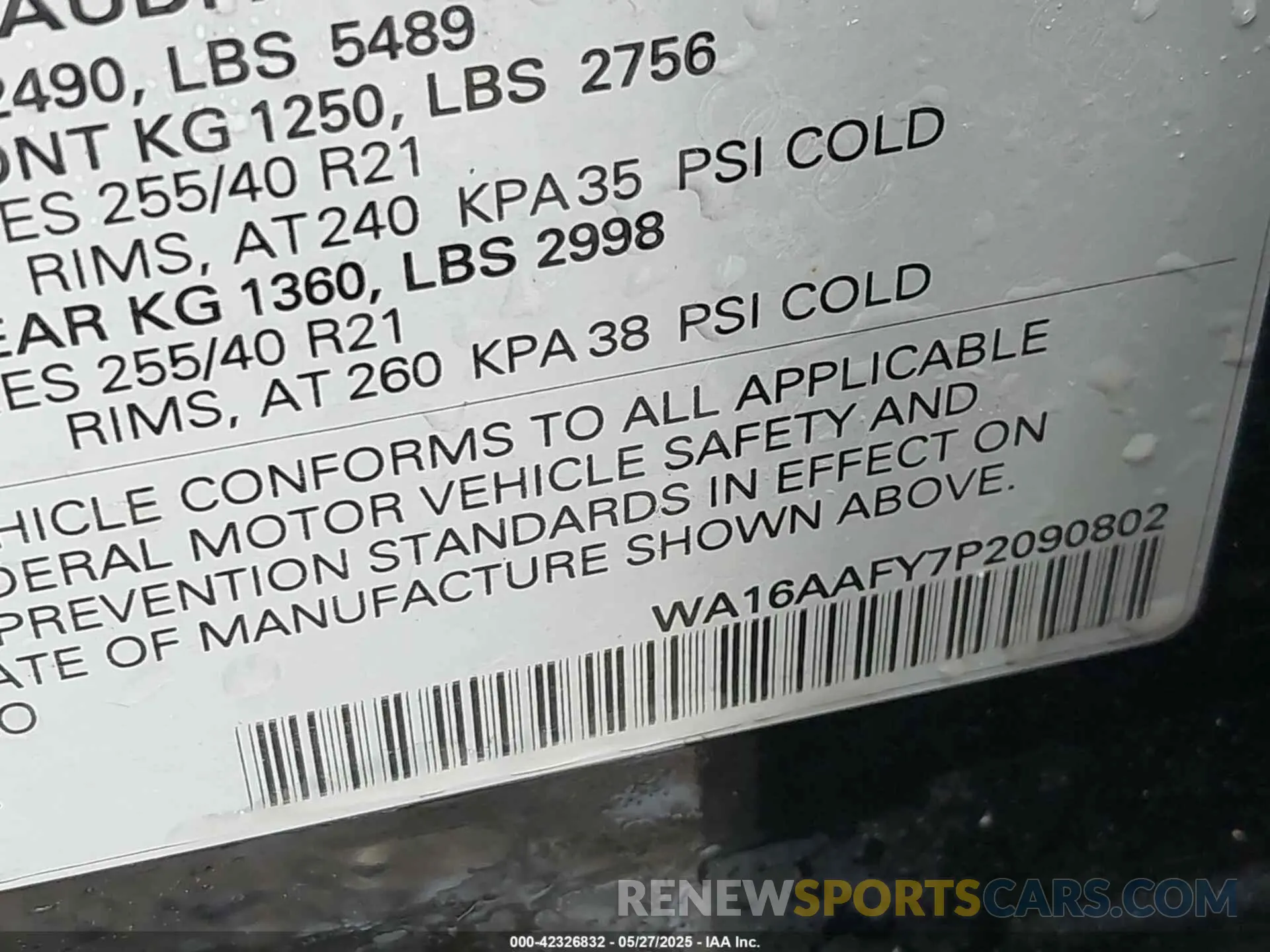 9 Photograph of a damaged car WA16AAFY7P2090802 AUDI Q5 SPORTBACK 2023
