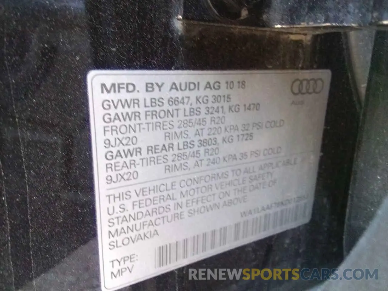 13 Photograph of a damaged car WA1LAAF78KD012553 AUDI Q7 2019