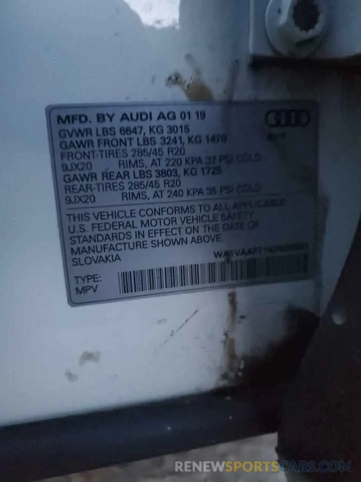 15 Photograph of a damaged car WA1VAAF71KD030692 AUDI Q7 2019