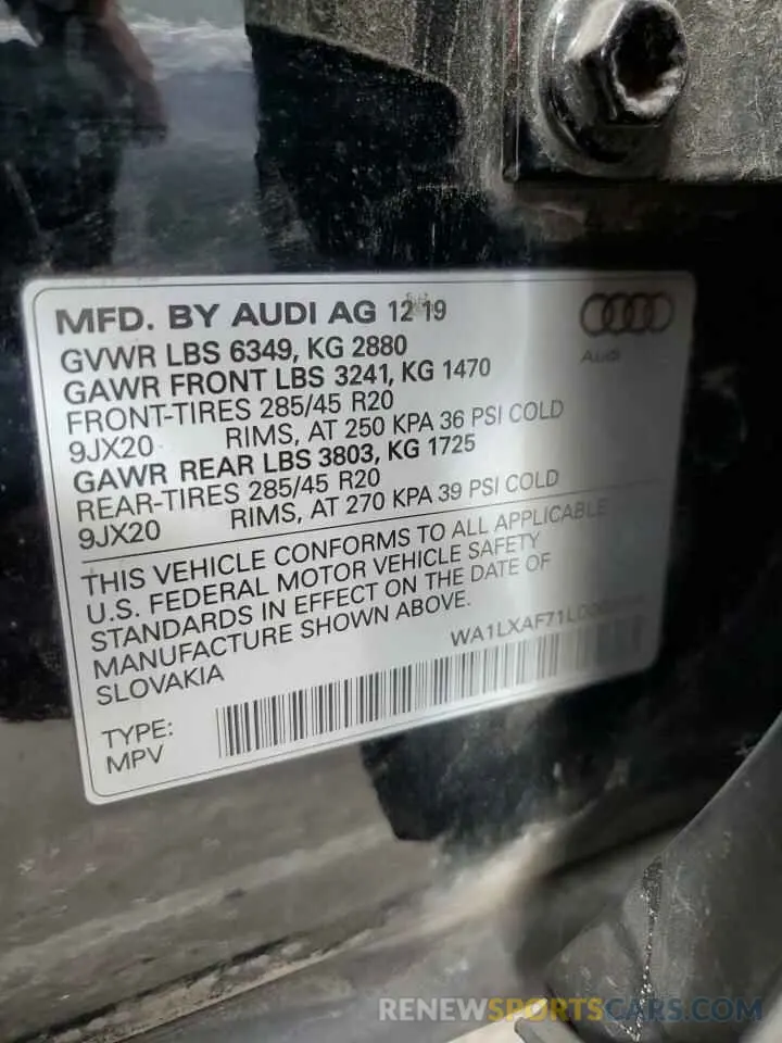 13 Photograph of a damaged car WA1LXAF71LD003404 AUDI Q7 2020