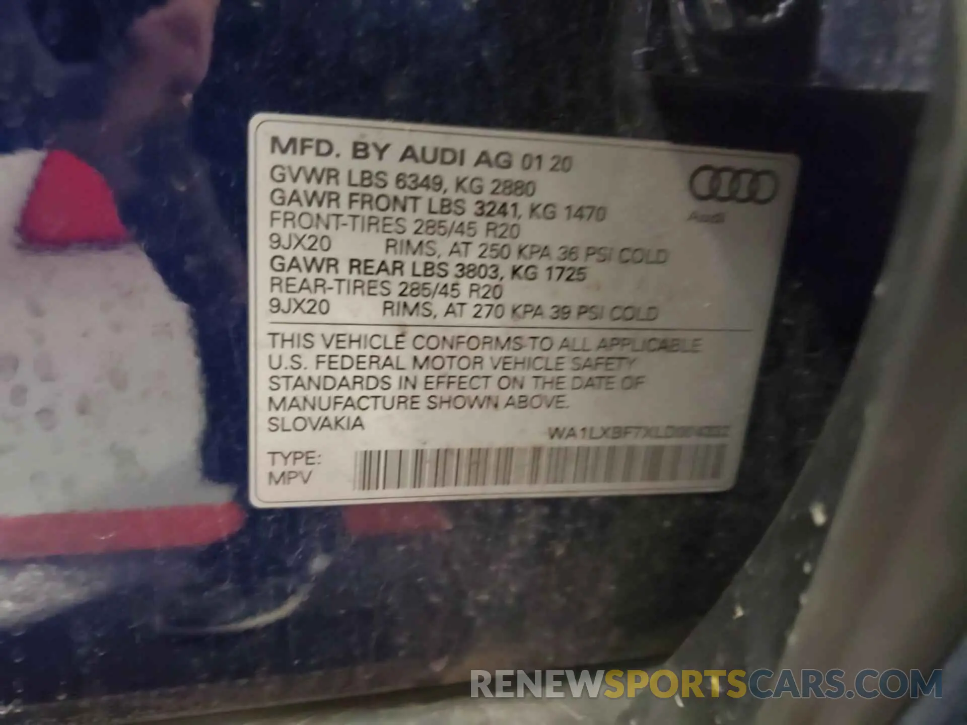 16 Photograph of a damaged car WA1LXBF7XLD004332 AUDI Q7 2020