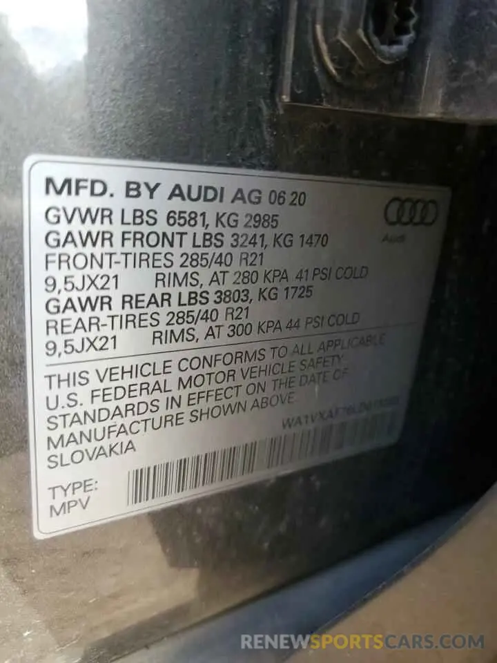 13 Photograph of a damaged car WA1VXAF76LD013385 AUDI Q7 2020