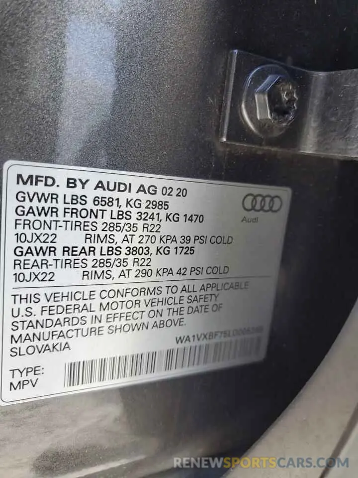 14 Photograph of a damaged car WA1VXBF75LD005249 AUDI Q7 2020