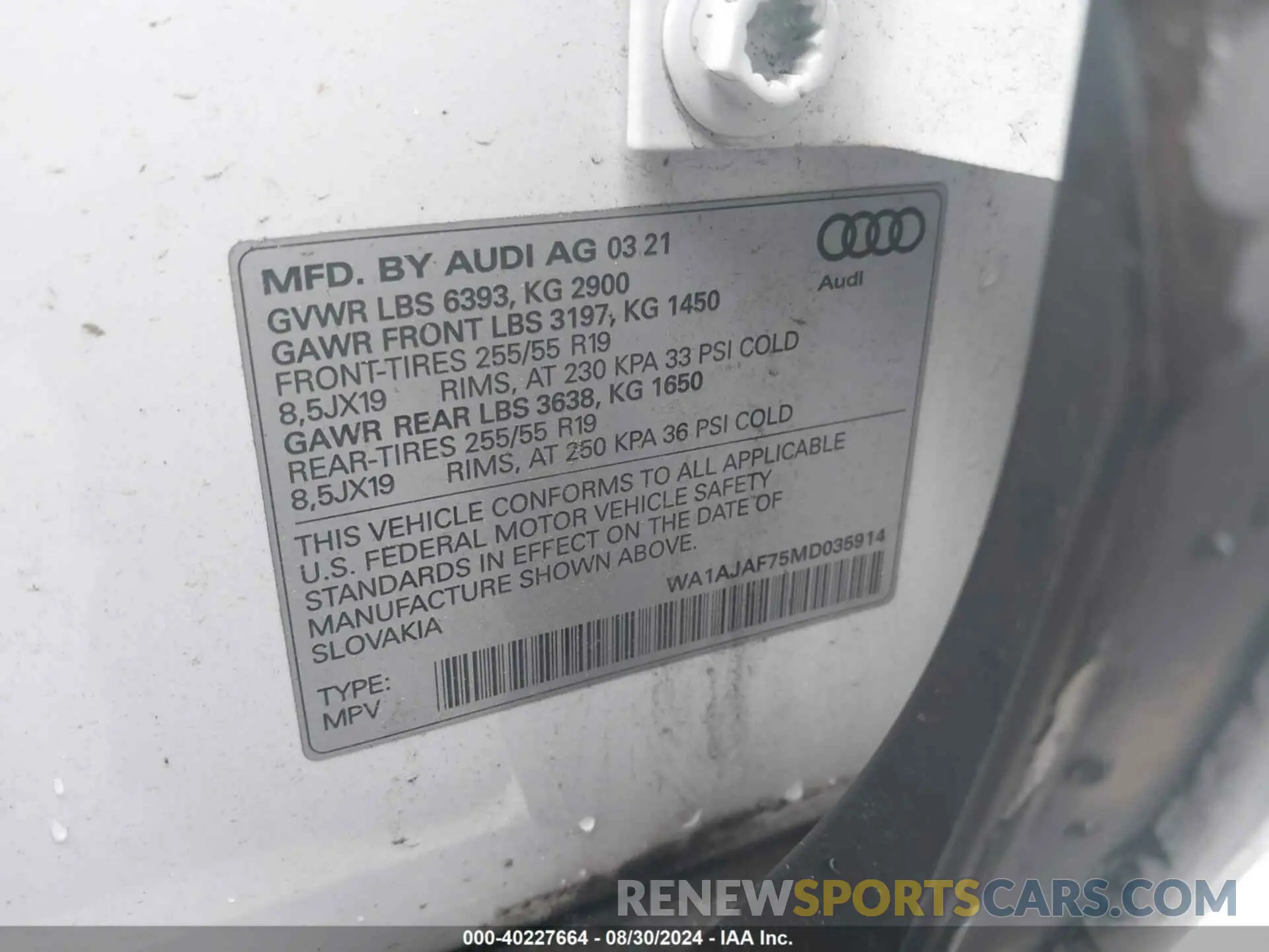 9 Photograph of a damaged car WA1AJAF75MD035914 AUDI Q7 2021