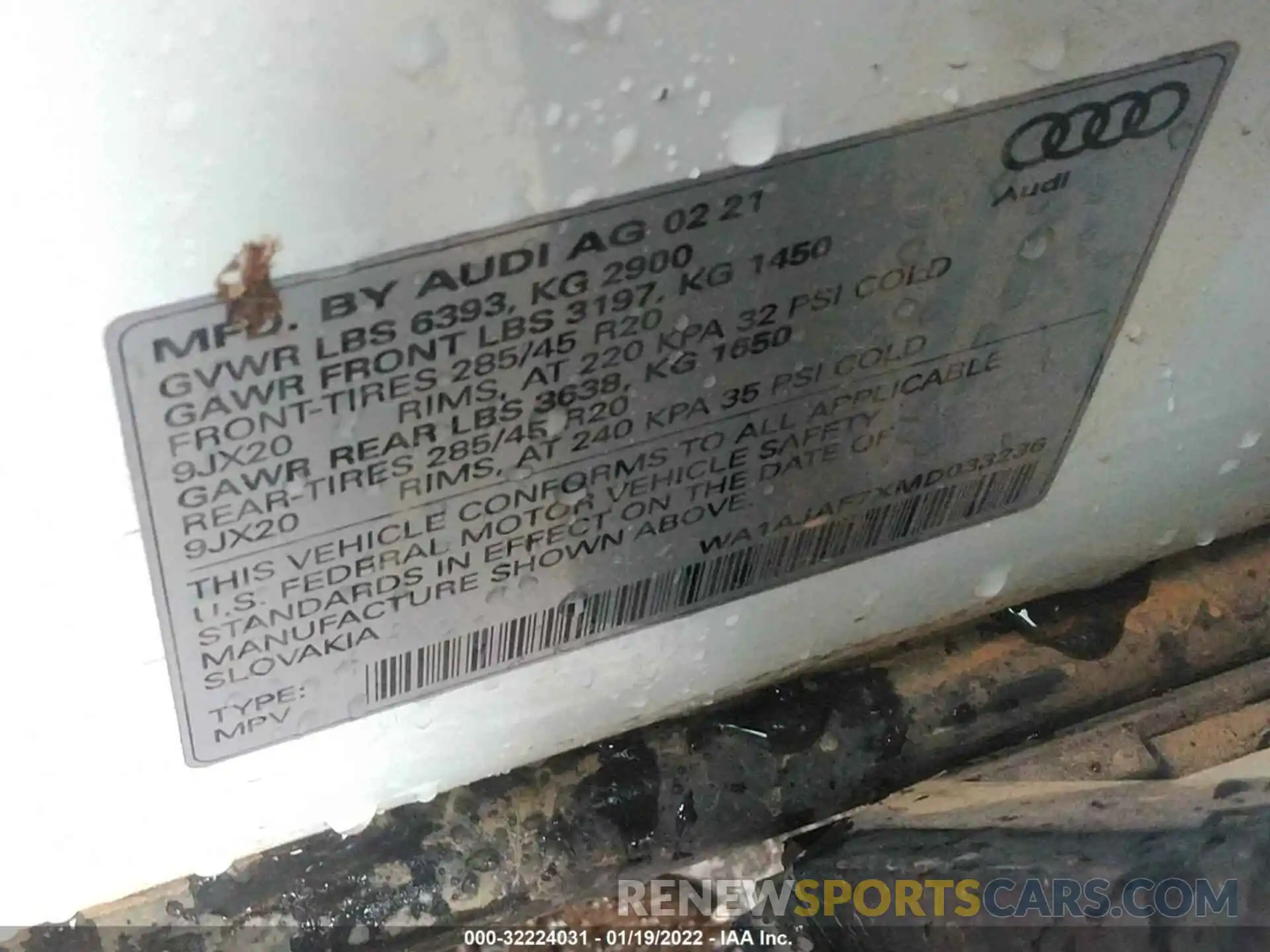 9 Photograph of a damaged car WA1AJAF7XMD033236 AUDI Q7 2021