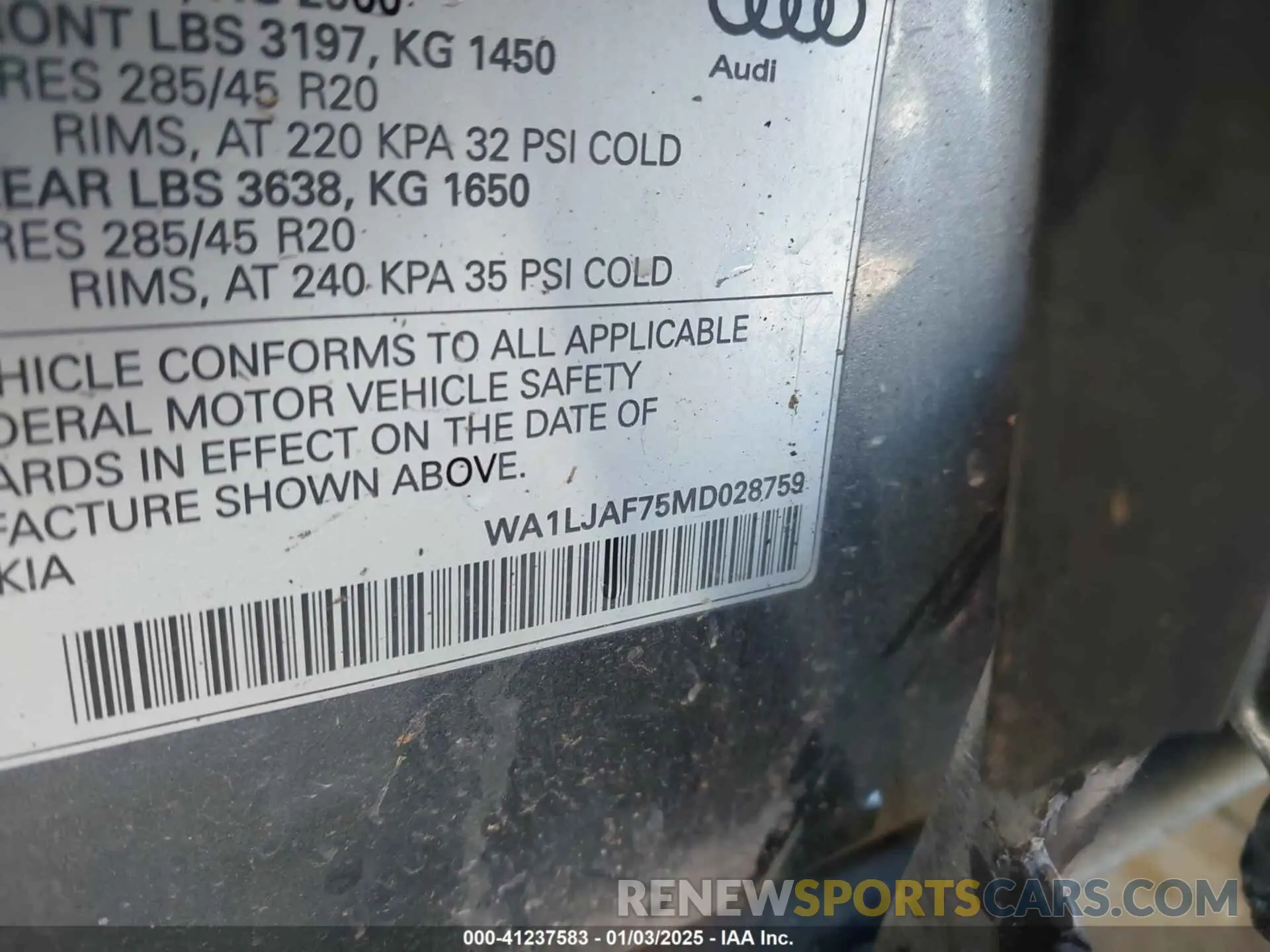 9 Photograph of a damaged car WA1LJAF75MD028759 AUDI Q7 2021