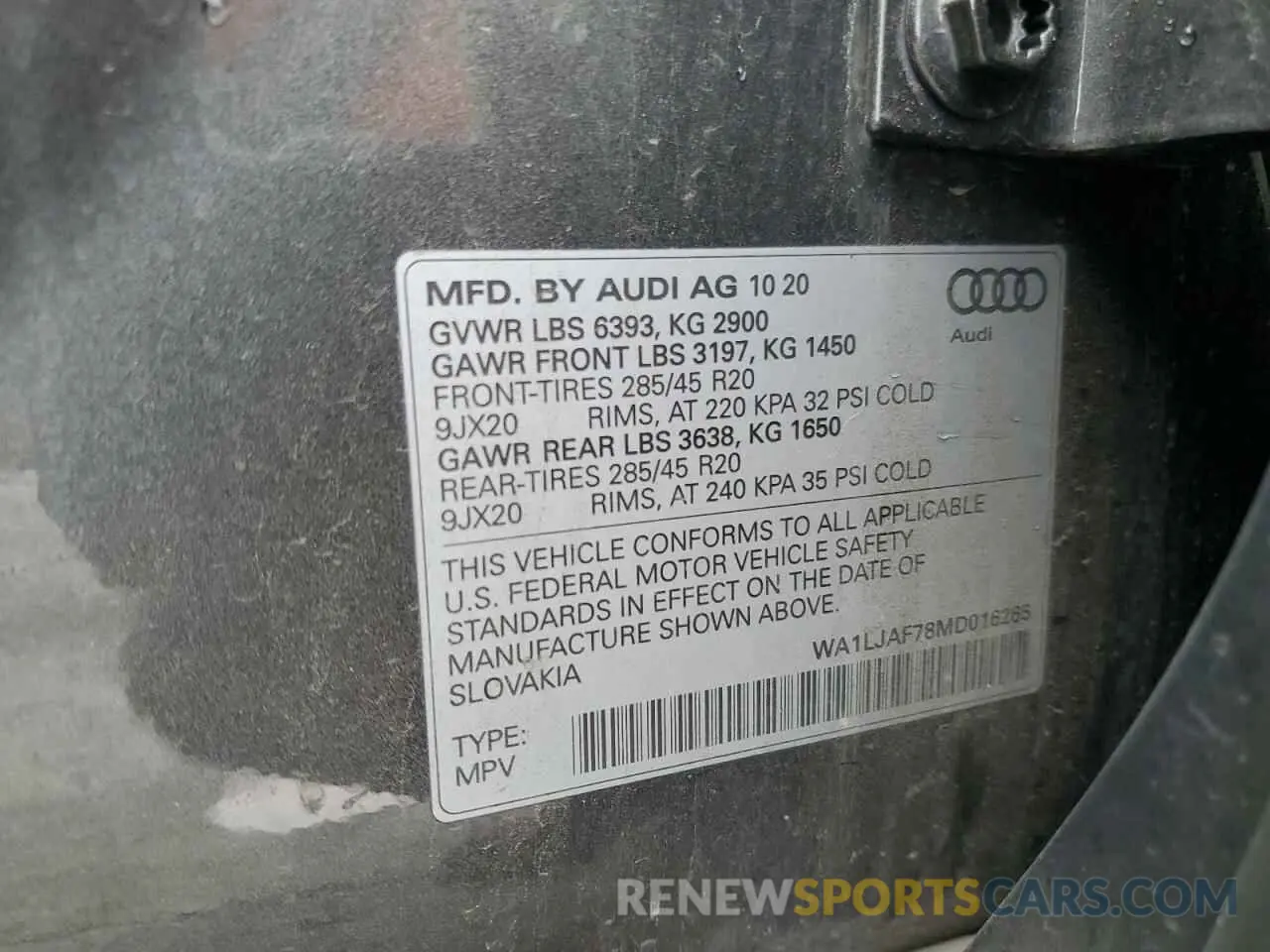 13 Photograph of a damaged car WA1LJAF78MD016265 AUDI Q7 2021