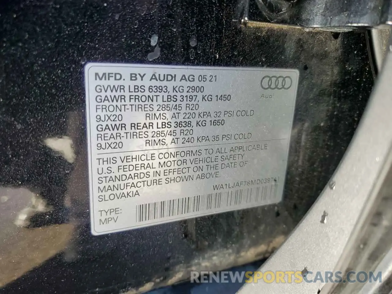 13 Photograph of a damaged car WA1LJAF78MD039741 AUDI Q7 2021