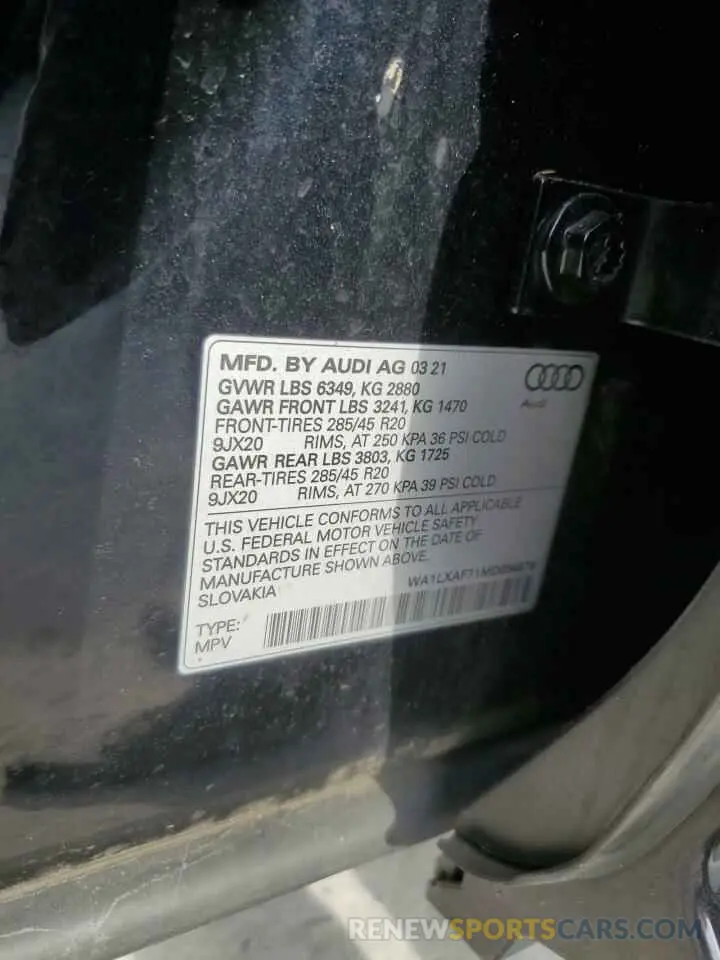 13 Photograph of a damaged car WA1LXAF71MD034878 AUDI Q7 2021