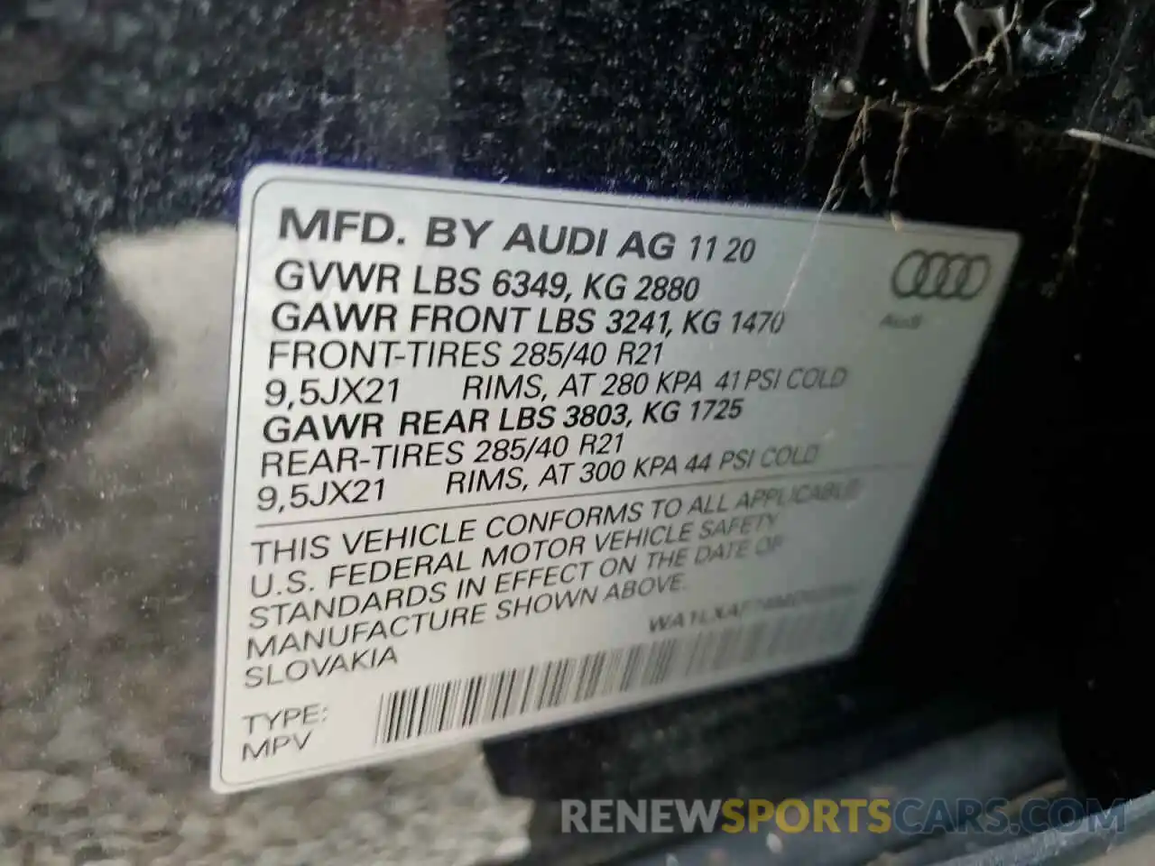 10 Photograph of a damaged car WA1LXAF74MD023387 AUDI Q7 2021