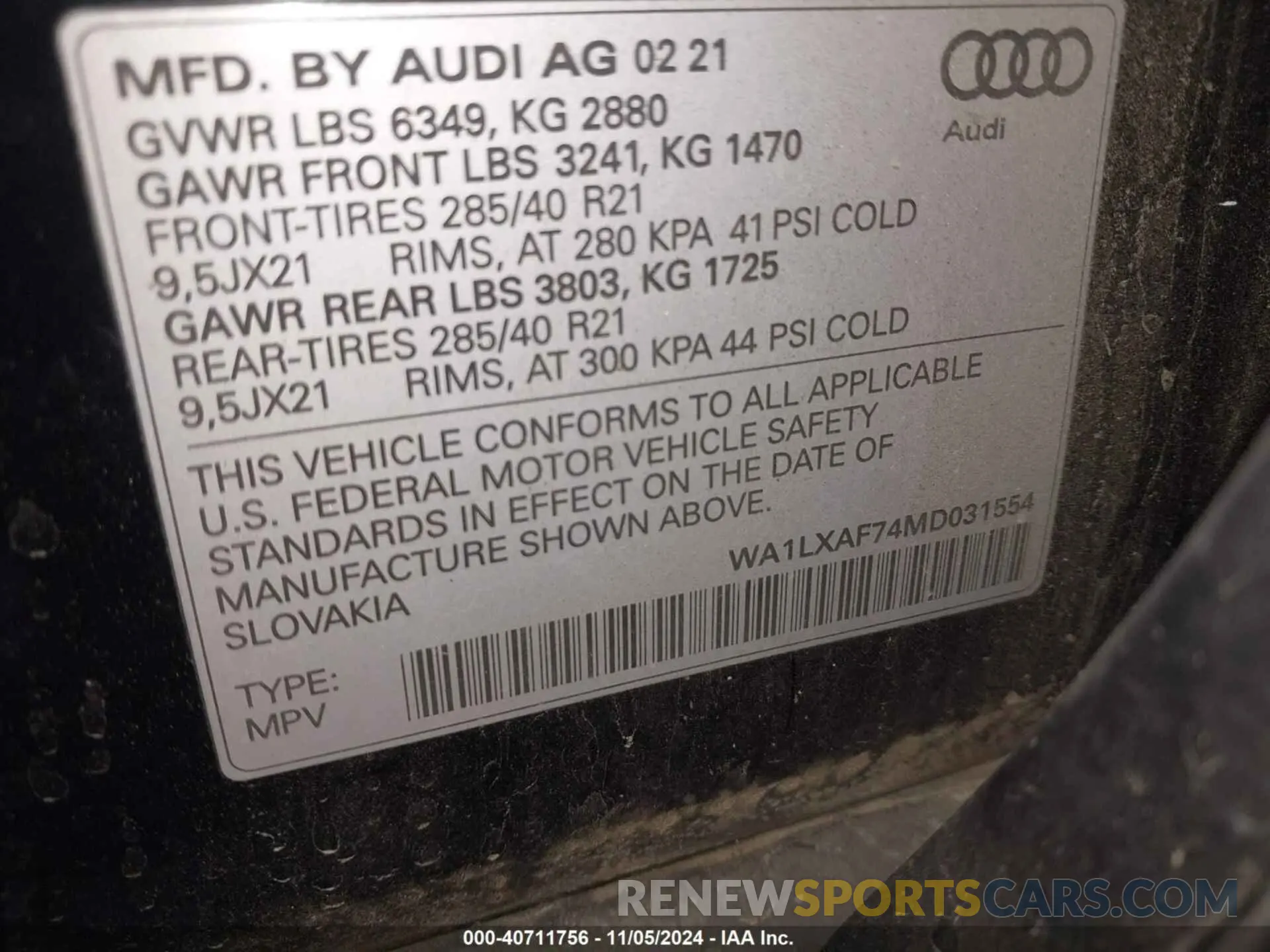 9 Photograph of a damaged car WA1LXAF74MD031554 AUDI Q7 2021