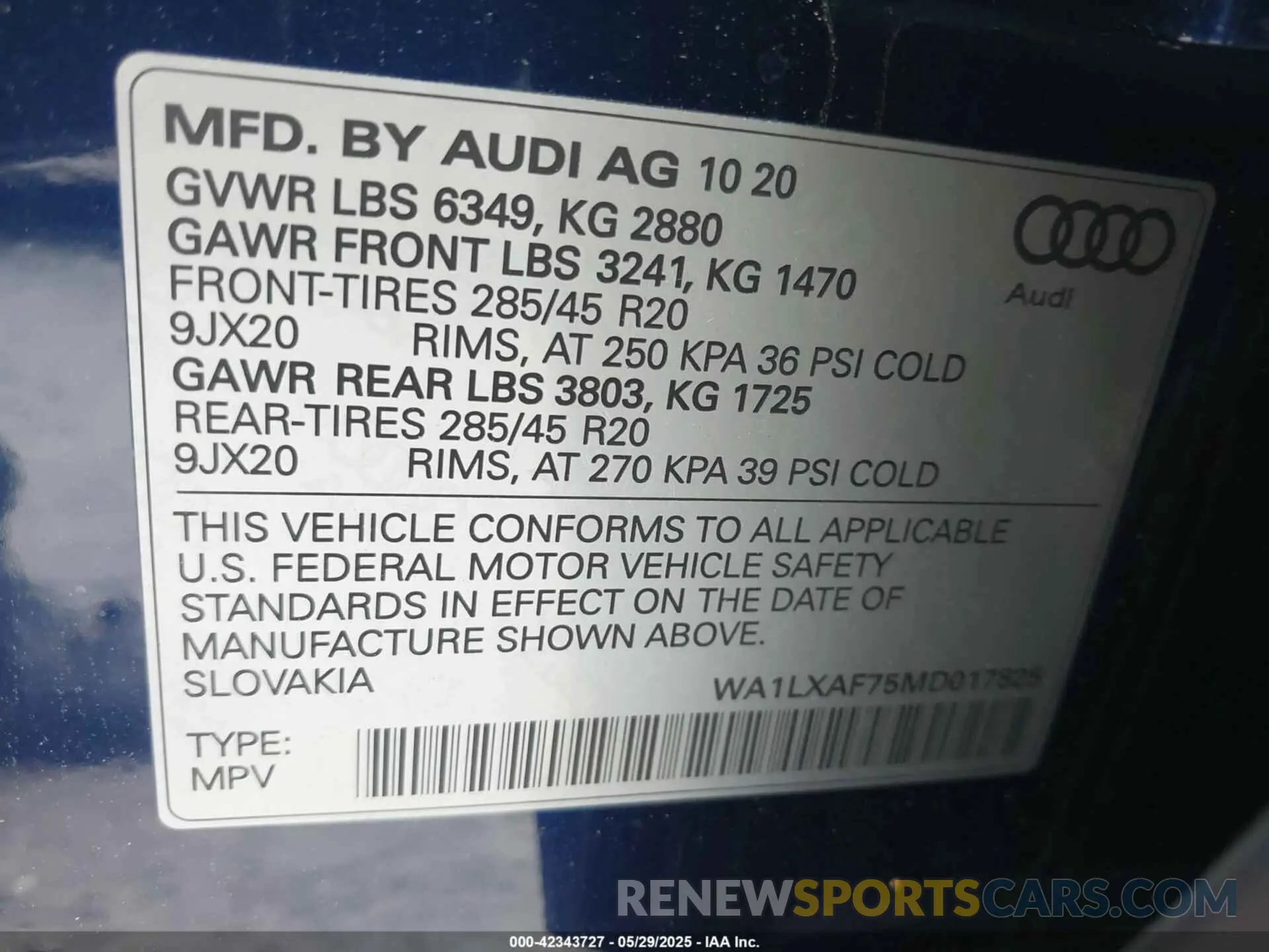 9 Photograph of a damaged car WA1LXAF75MD017825 AUDI Q7 2021