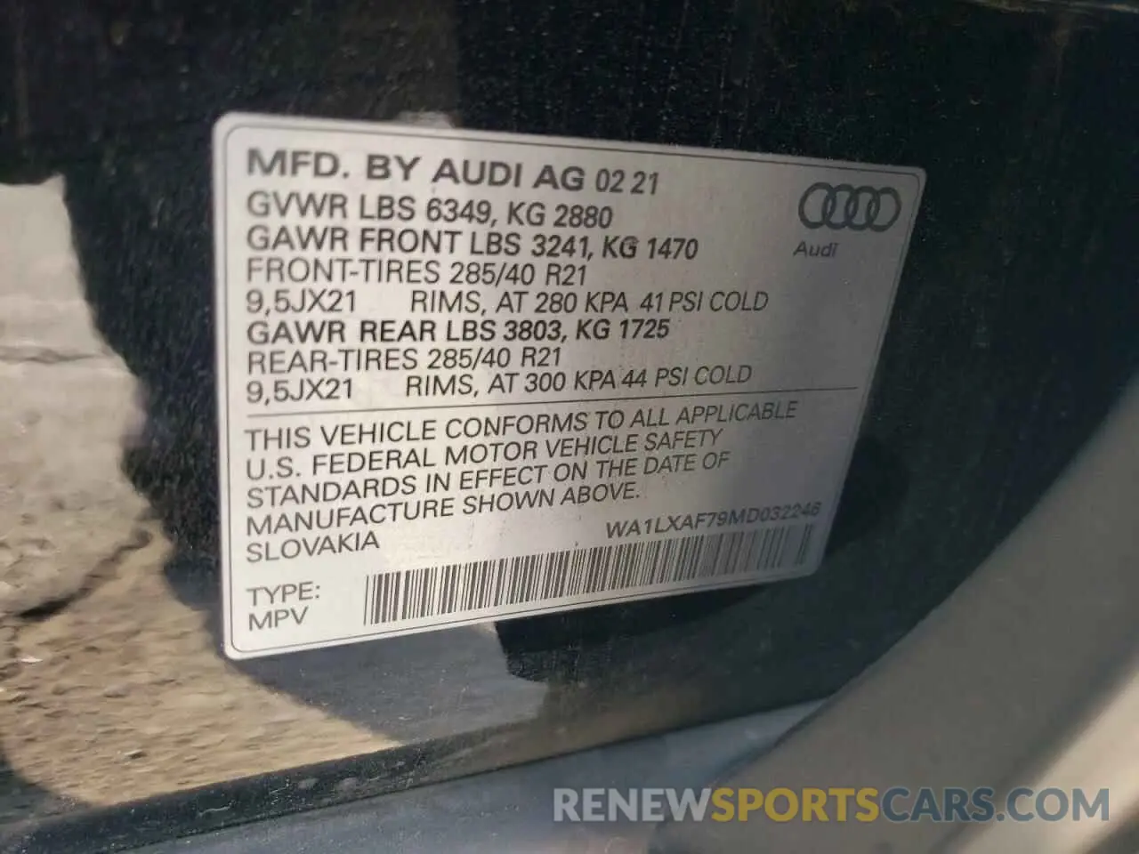 13 Photograph of a damaged car WA1LXAF79MD032246 AUDI Q7 2021