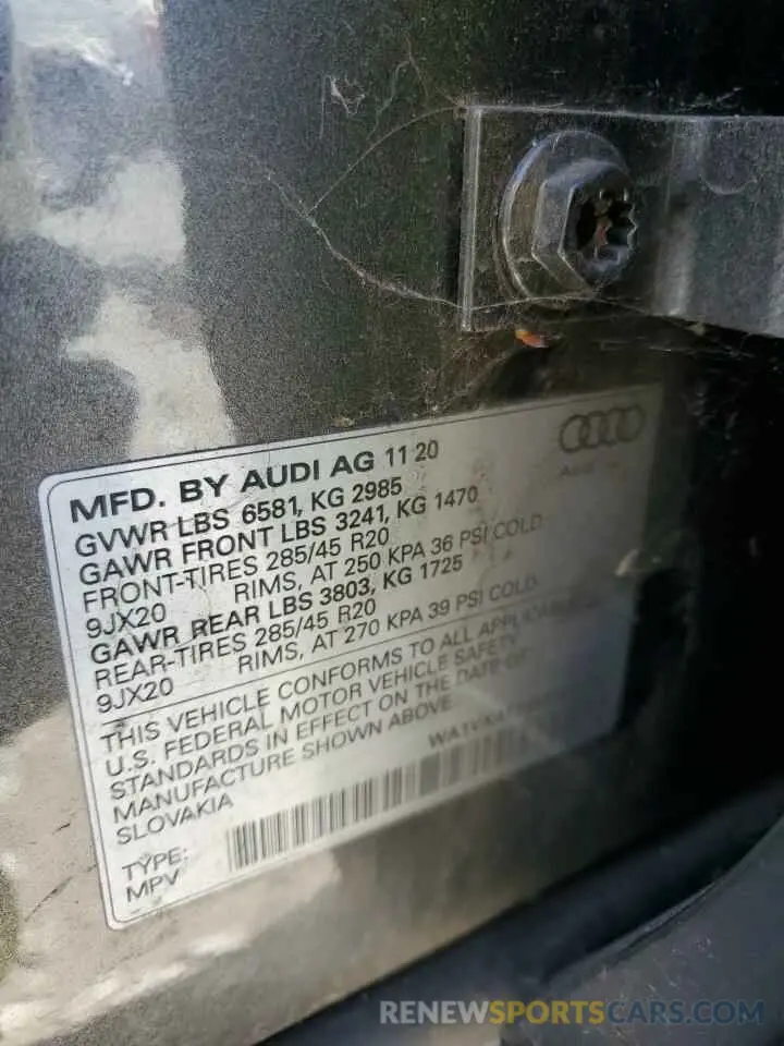 16 Photograph of a damaged car WA1VXAF73MD021042 AUDI Q7 2021