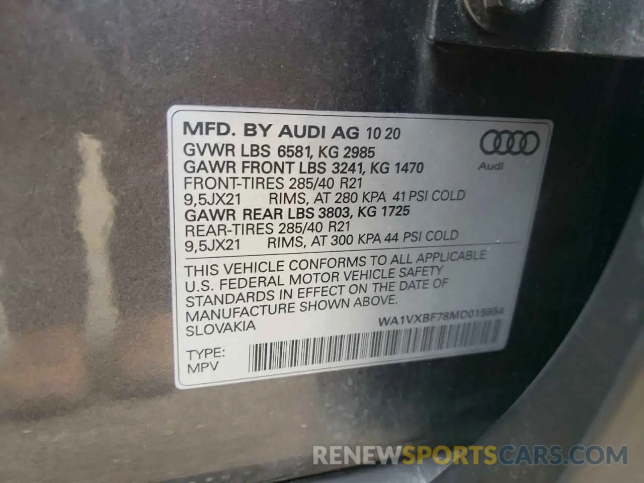 13 Photograph of a damaged car WA1VXBF78MD015954 AUDI Q7 2021
