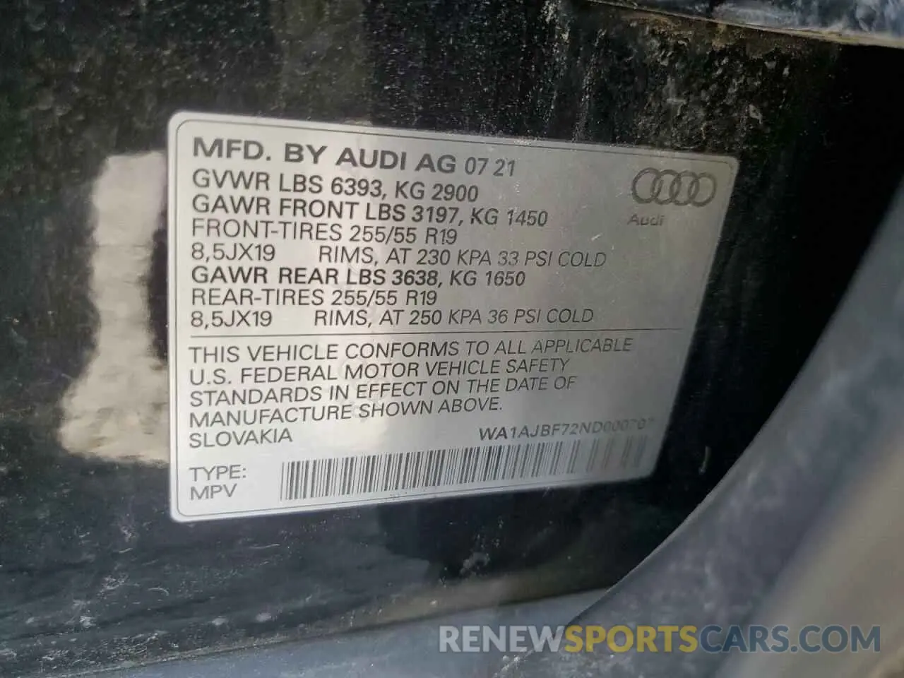 12 Photograph of a damaged car WA1AJBF72ND000707 AUDI Q7 2022