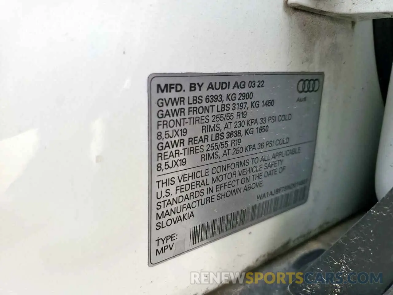 13 Photograph of a damaged car WA1AJBF78ND014501 AUDI Q7 2022