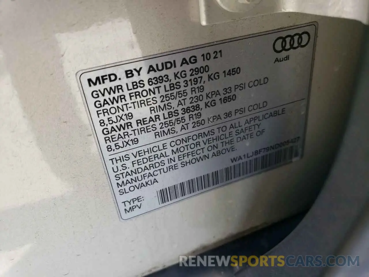 13 Photograph of a damaged car WA1LJBF79ND005427 AUDI Q7 2022