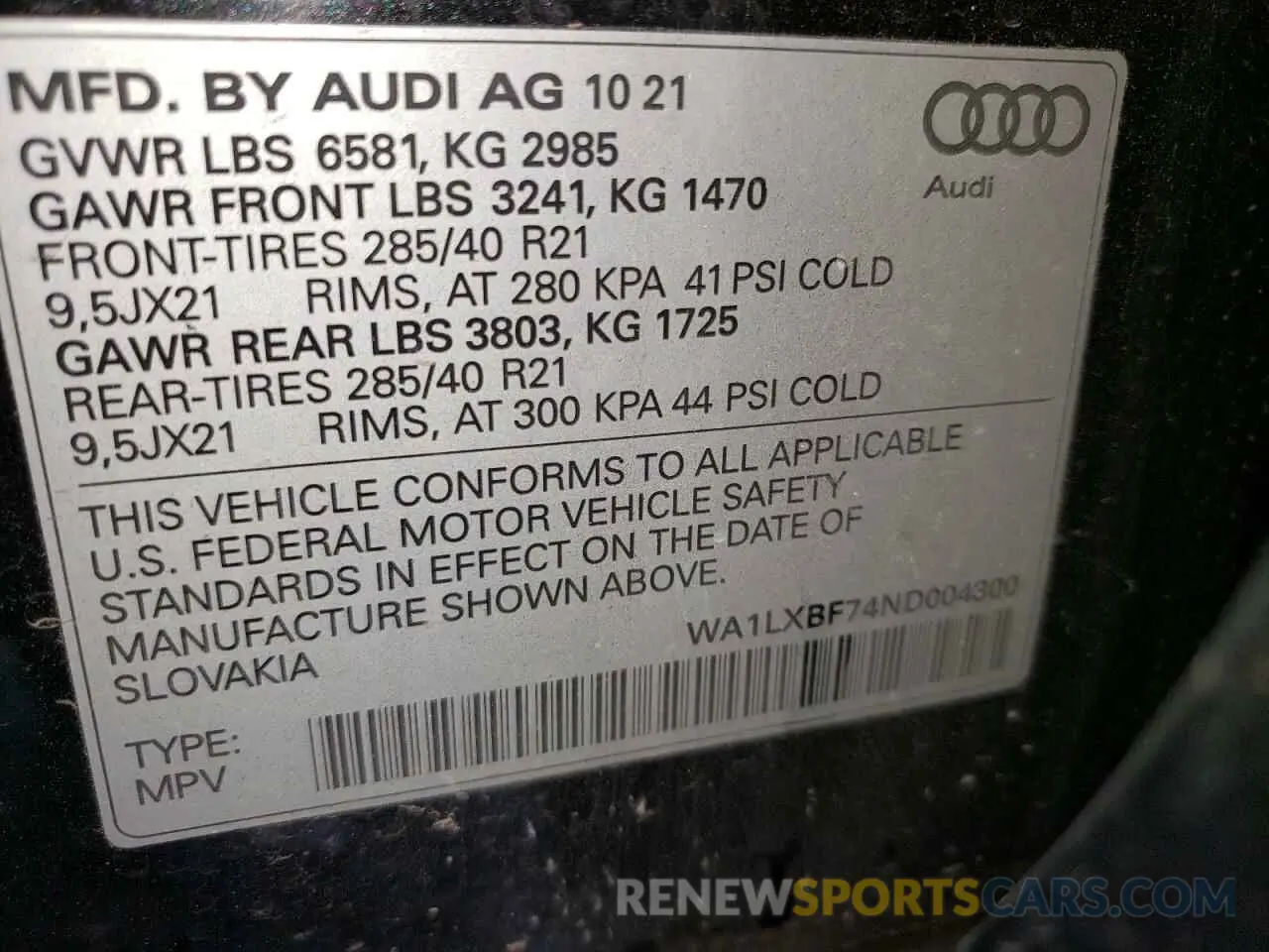 13 Photograph of a damaged car WA1LXBF74ND004300 AUDI Q7 2022
