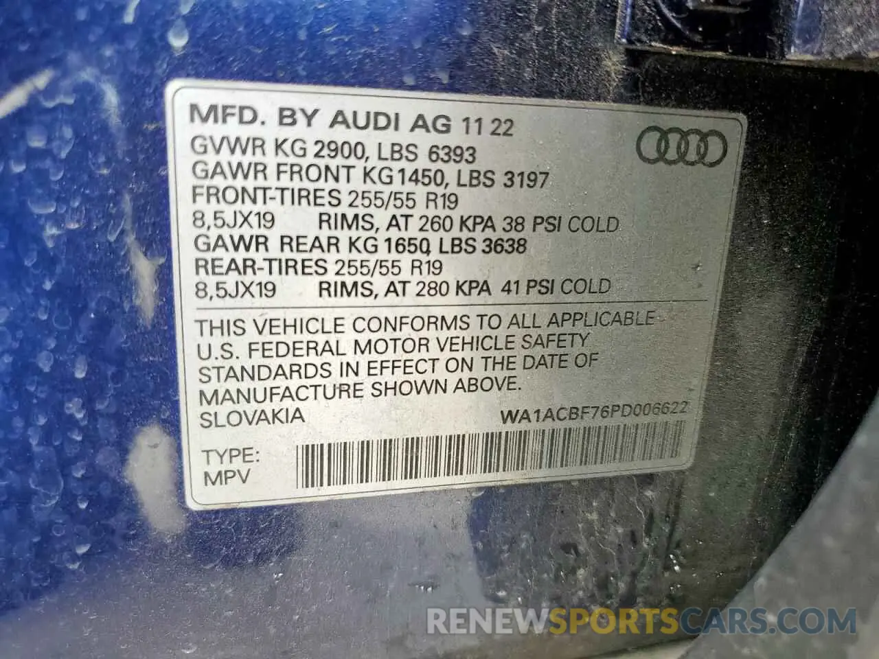 14 Photograph of a damaged car WA1ACBF76PD006622 AUDI Q7 2023