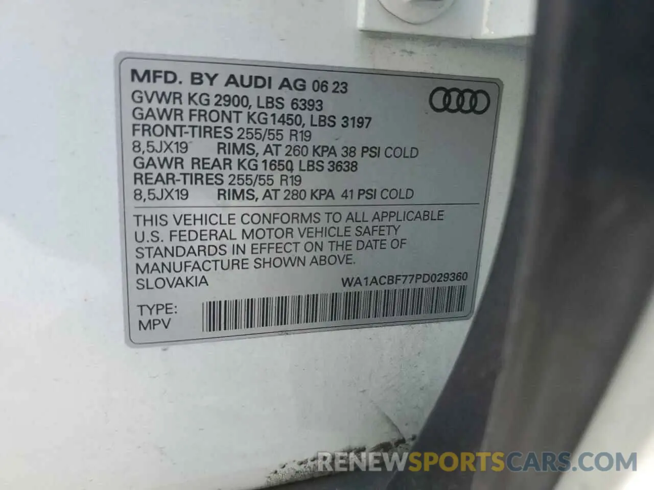 12 Photograph of a damaged car WA1ACBF77PD029360 AUDI Q7 2023
