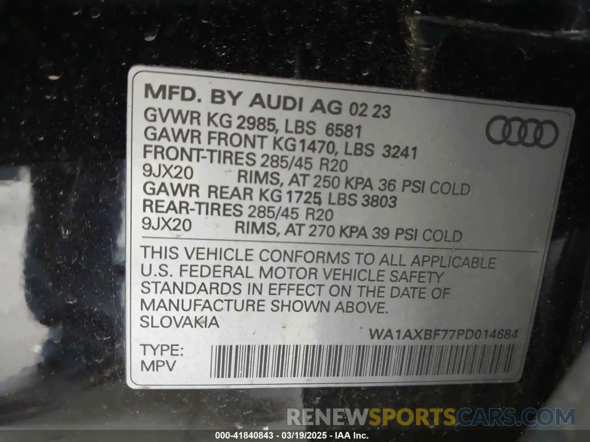 9 Photograph of a damaged car WA1AXBF77PD014684 AUDI Q7 2023