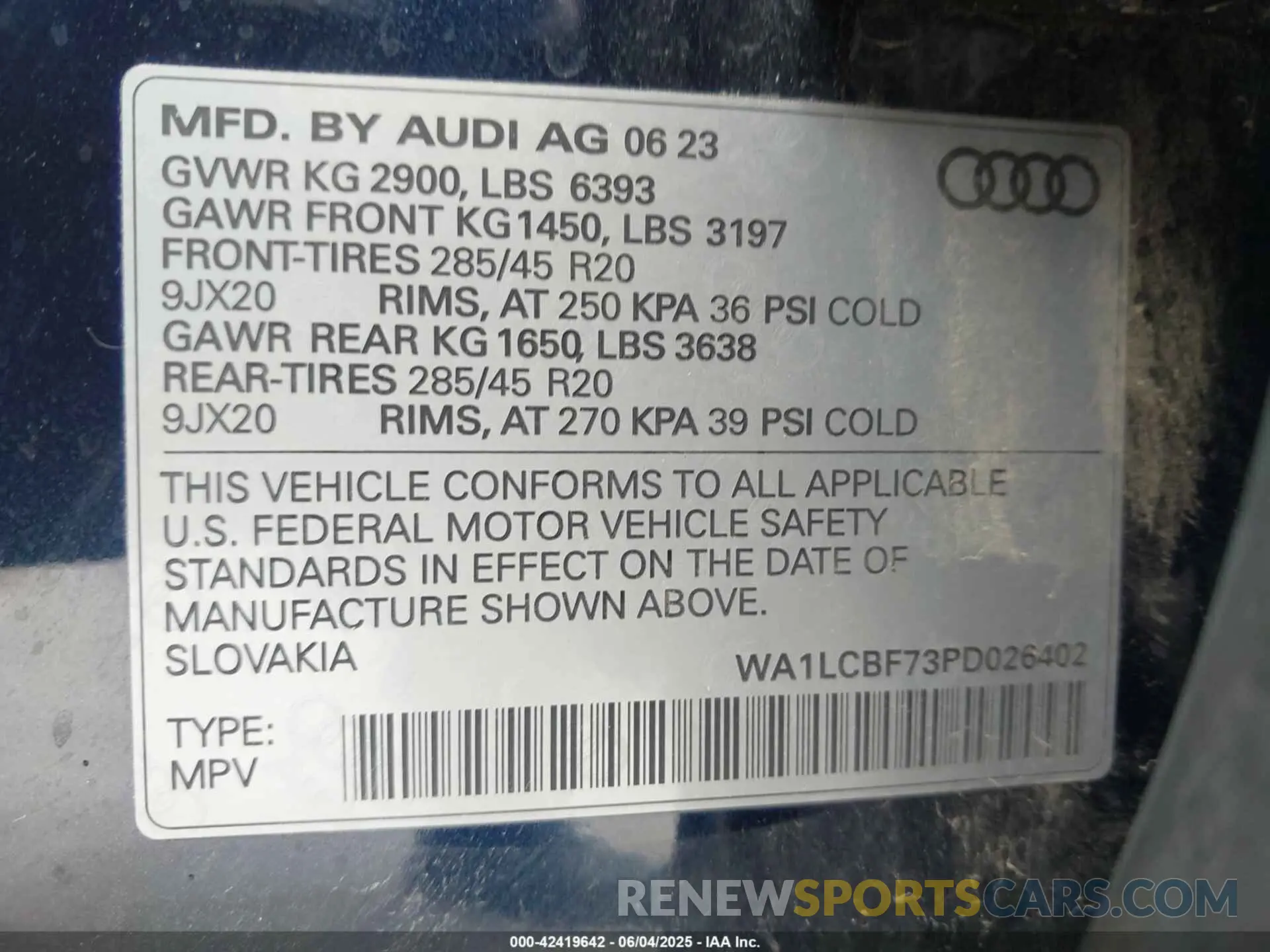 9 Photograph of a damaged car WA1LCBF73PD026402 AUDI Q7 2023