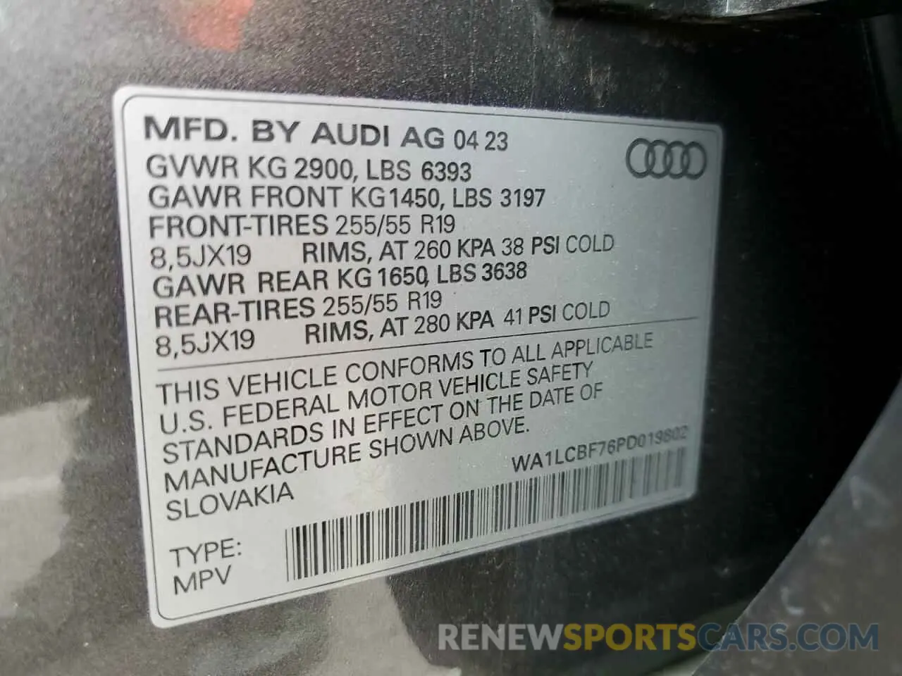 14 Photograph of a damaged car WA1LCBF76PD019802 AUDI Q7 2023