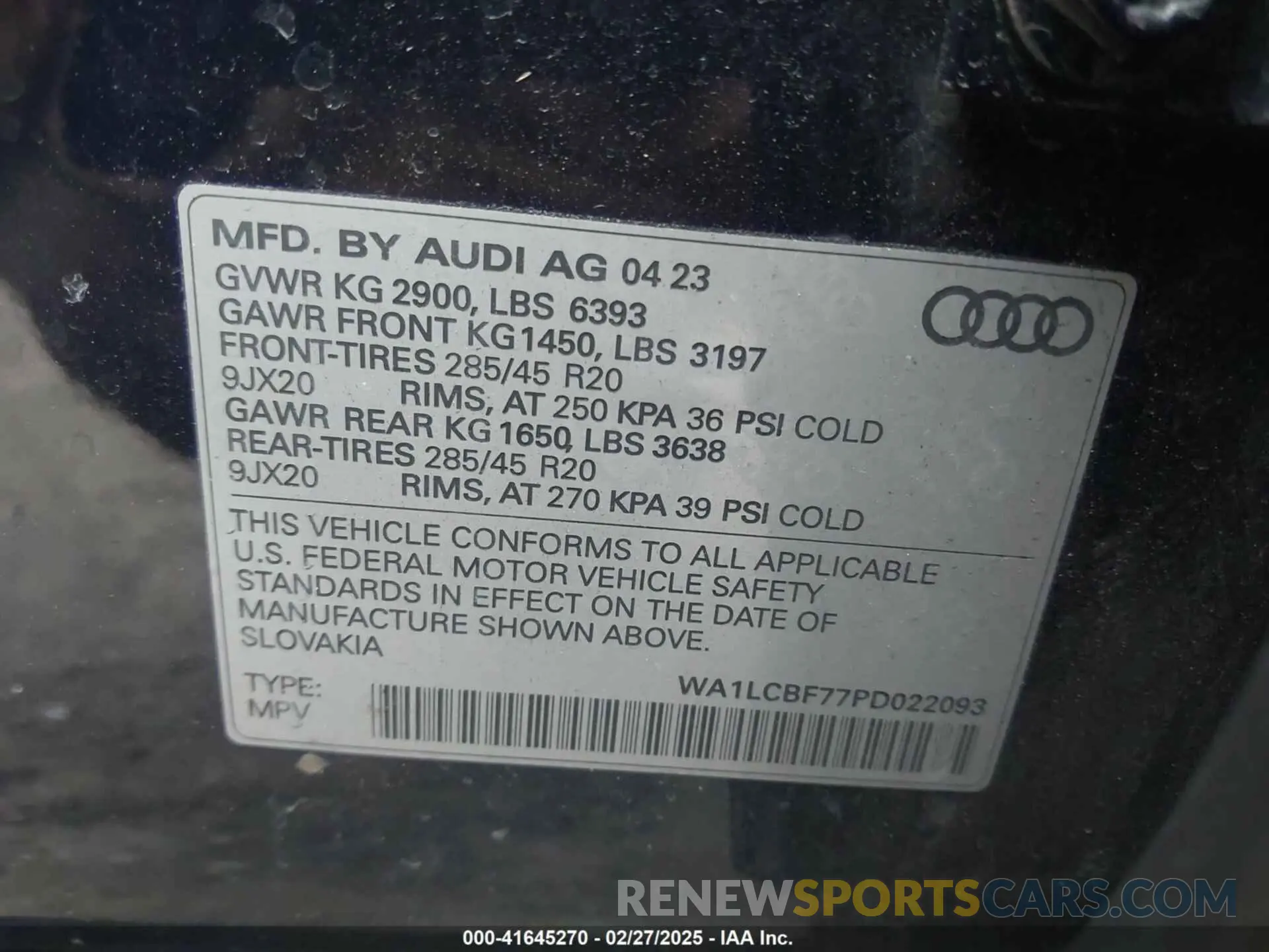 9 Photograph of a damaged car WA1LCBF77PD022093 AUDI Q7 2023
